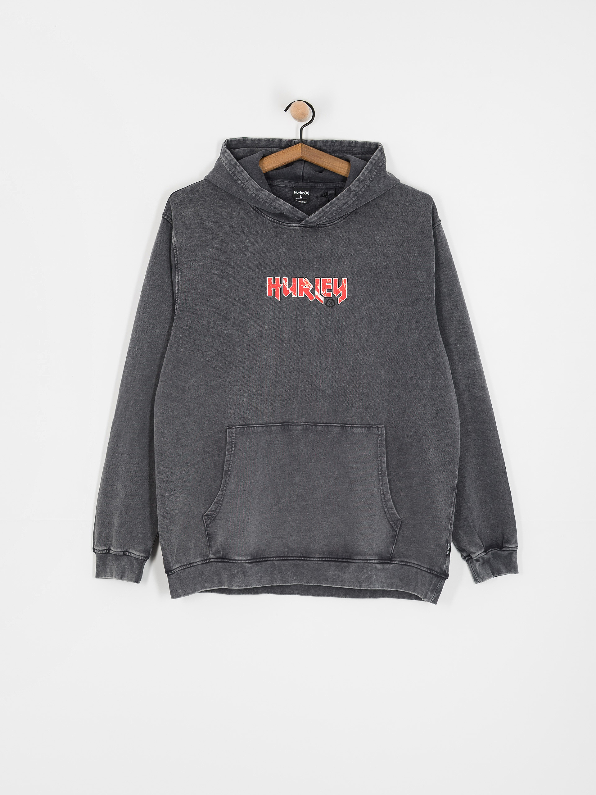 Mikina s kapucňou Hurley Wave Addiction HD (dark stone grey)