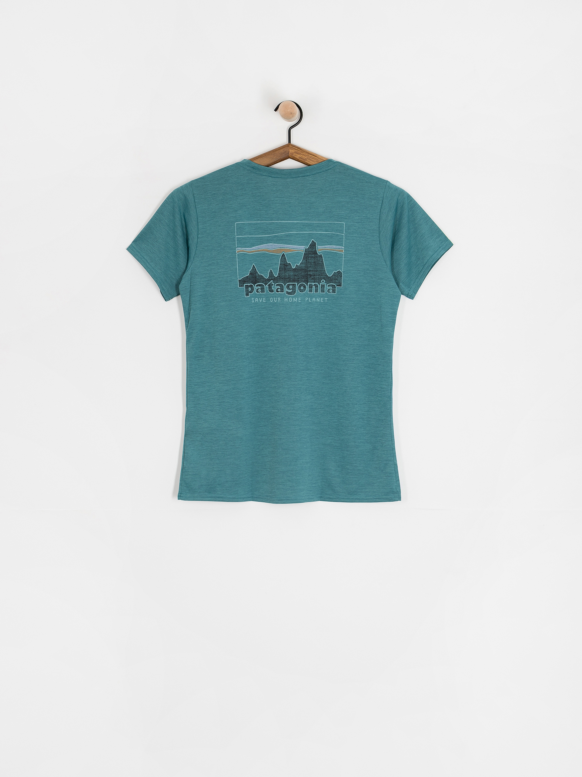 Tričko Patagonia Cap Cool Daily Graphic Wmn (73 skyline/wetland blue x-dye)