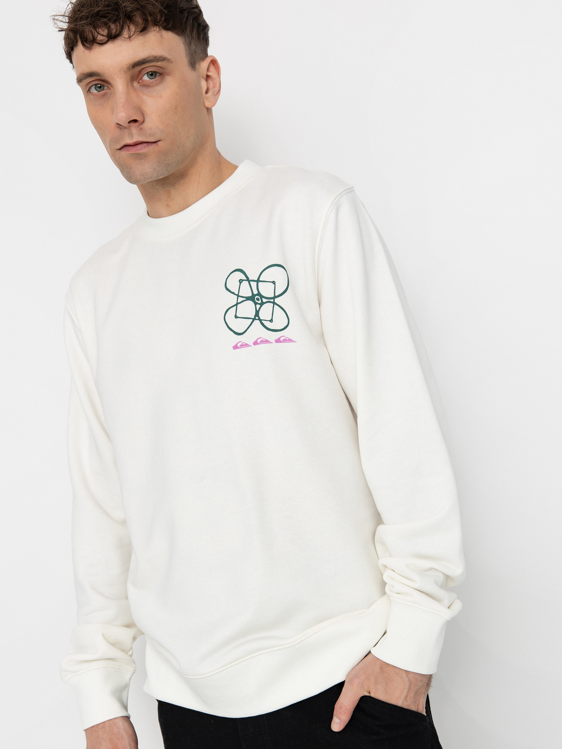 Mikina Quiksilver Graphic Mix (snow white)