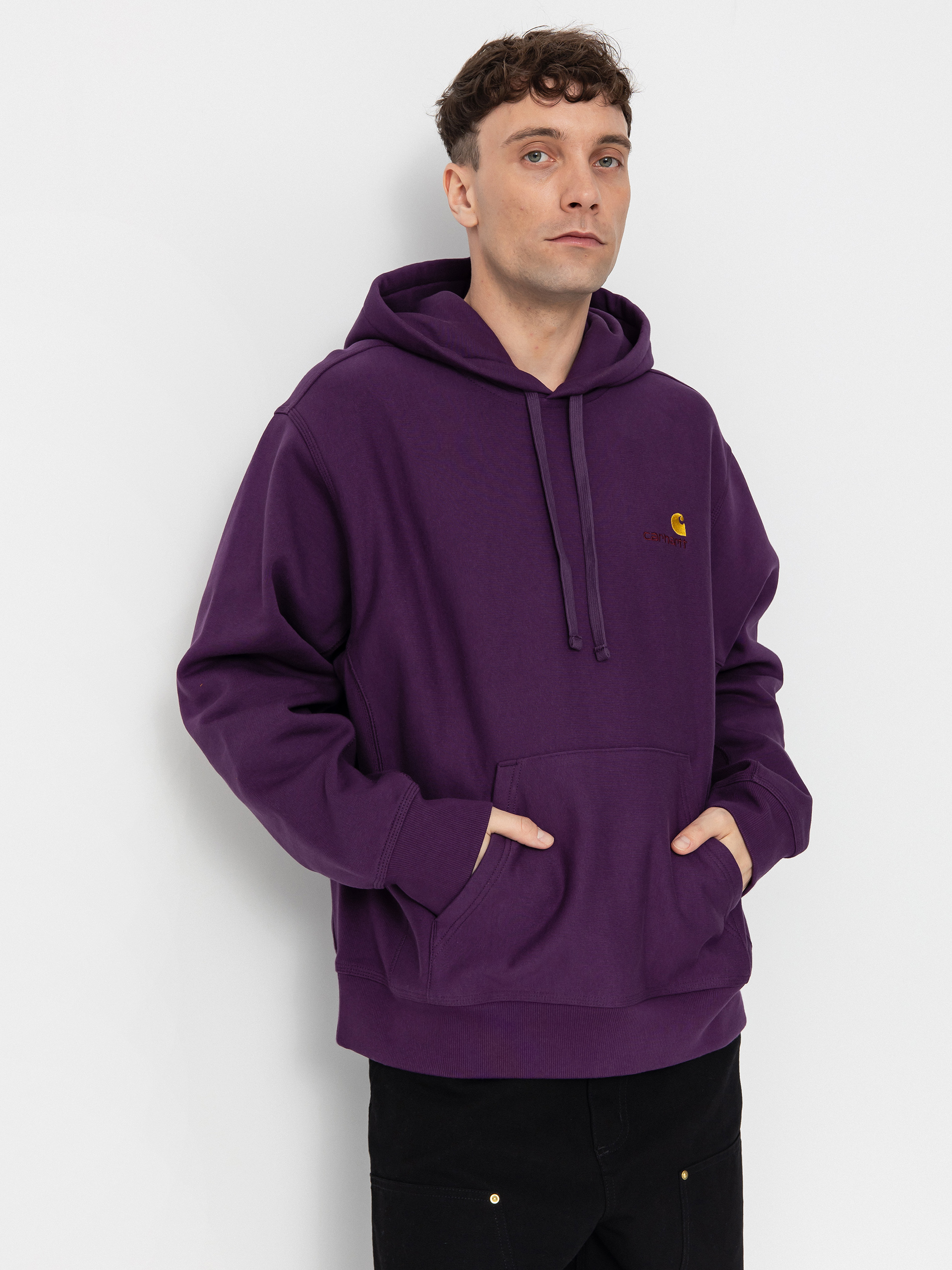 Mikina s kapucňou Carhartt WIP American Script HD (huckleberry)