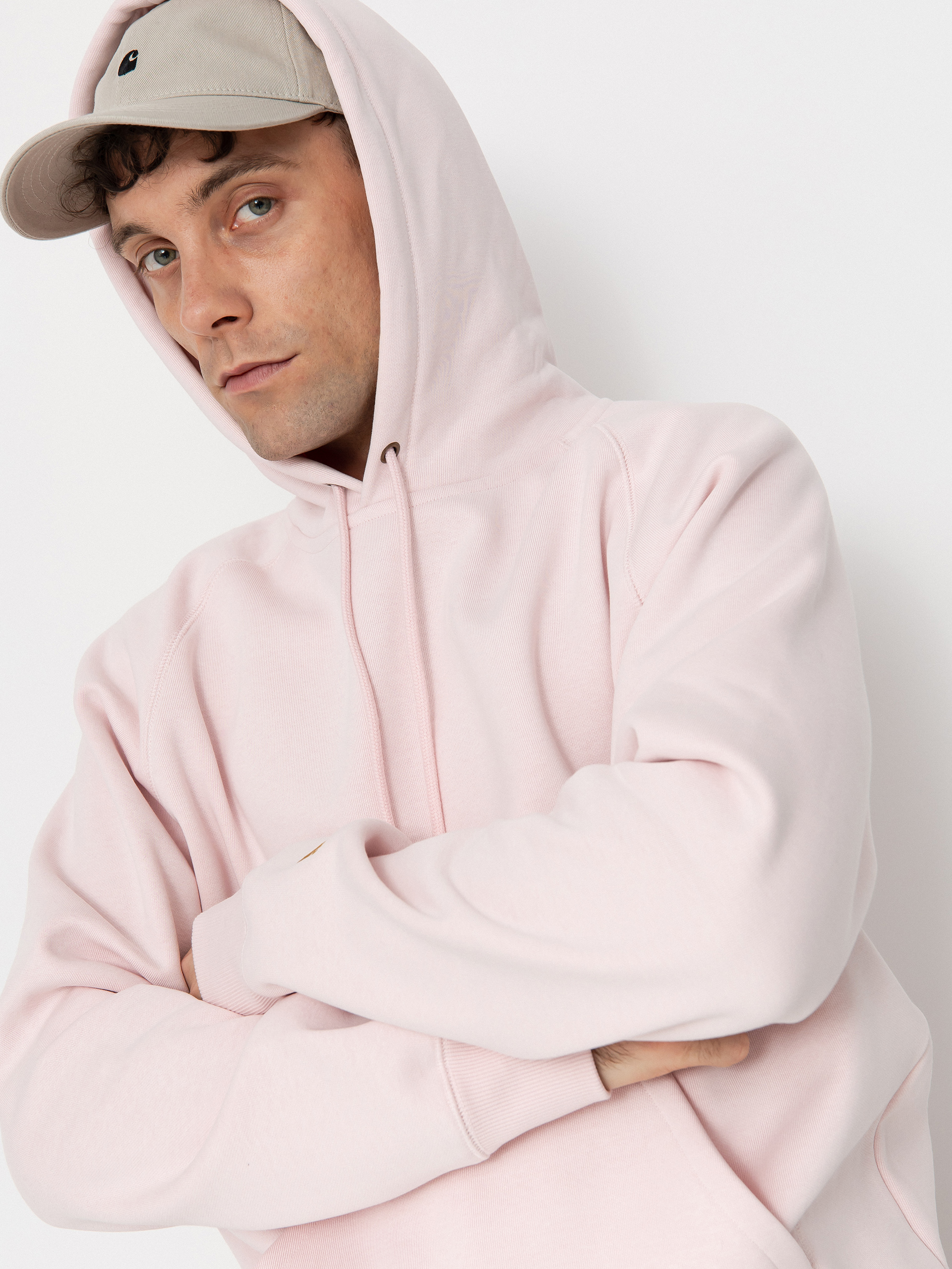 Mikina s kapucňou Carhartt WIP Chase HD (air pink/gold)