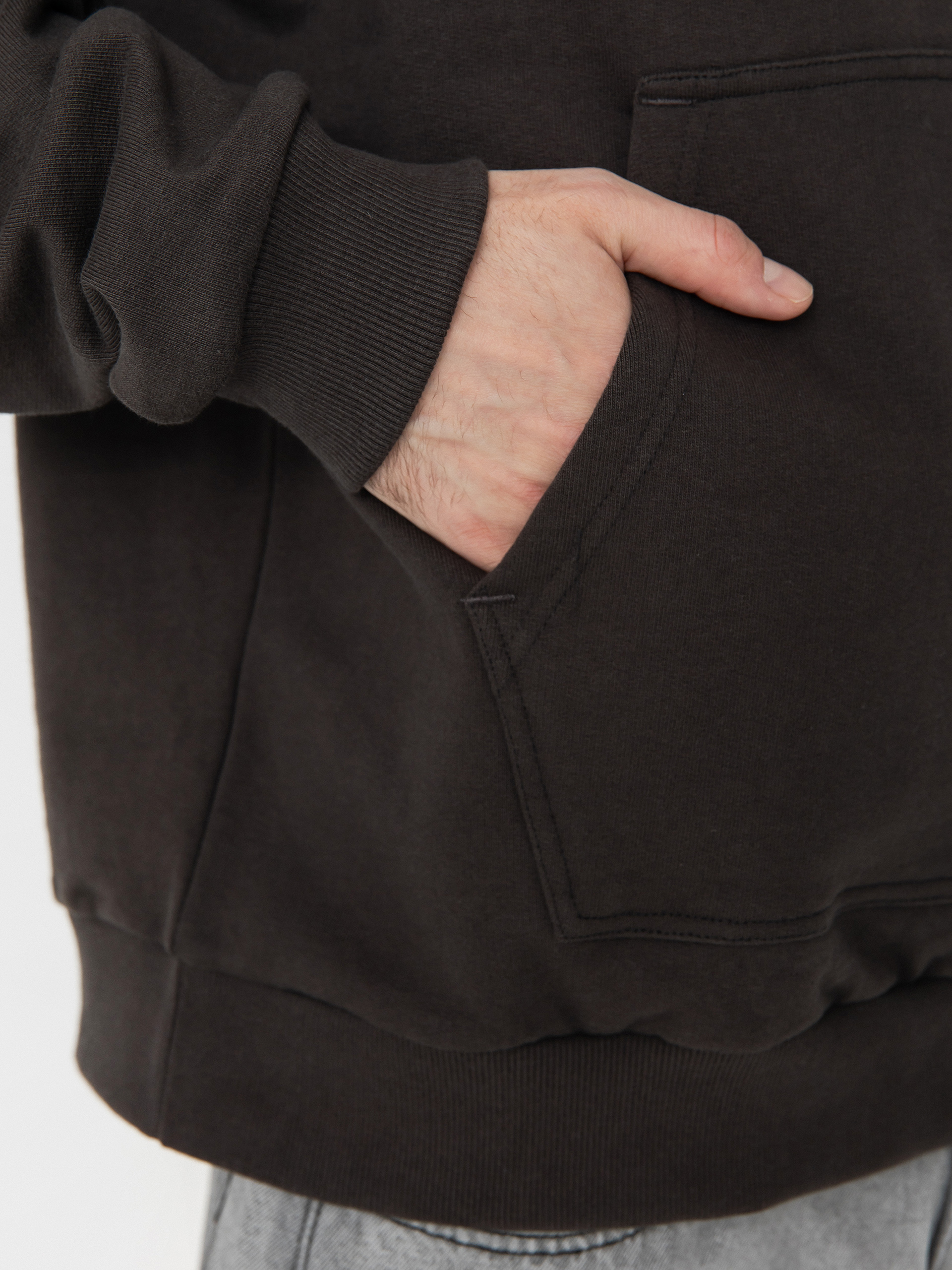 Mikina s kapucňou Brixton Embroidered Heavy Weight HD (washed black)