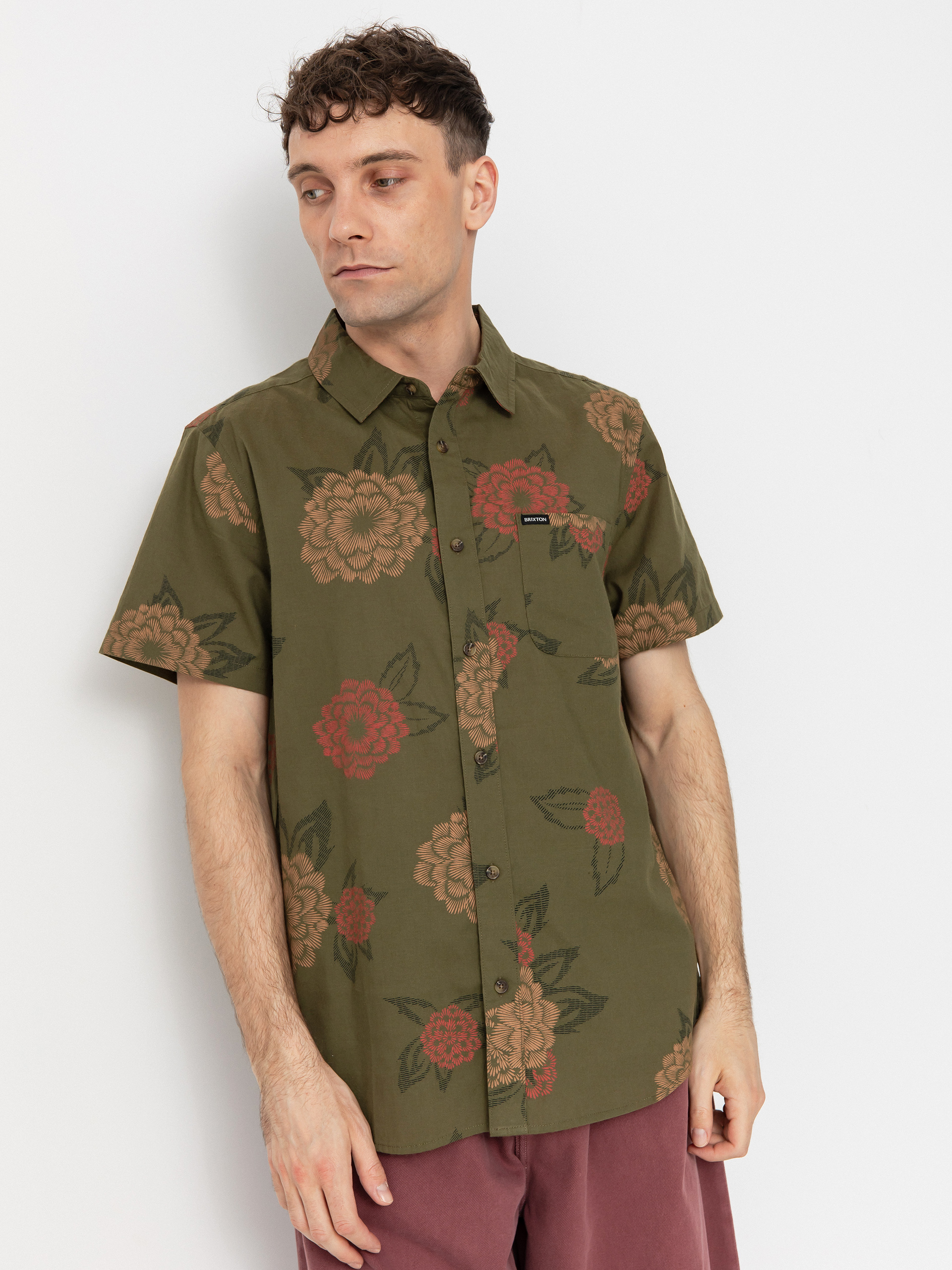 Košeľa Brixton Charter Print (ivy green/painterly floral)