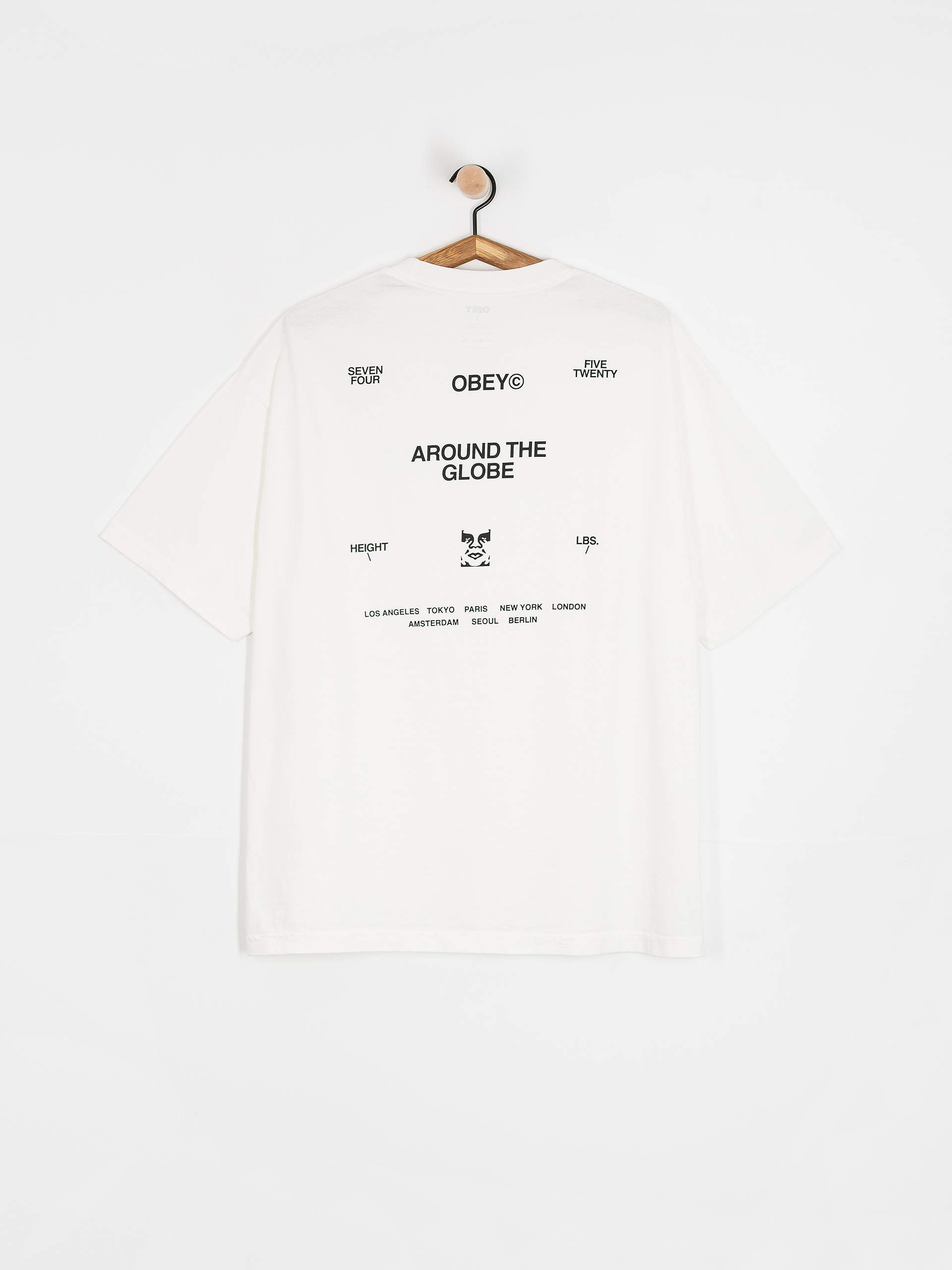 Tričko OBEY Around The Globe (pigment vintage white)