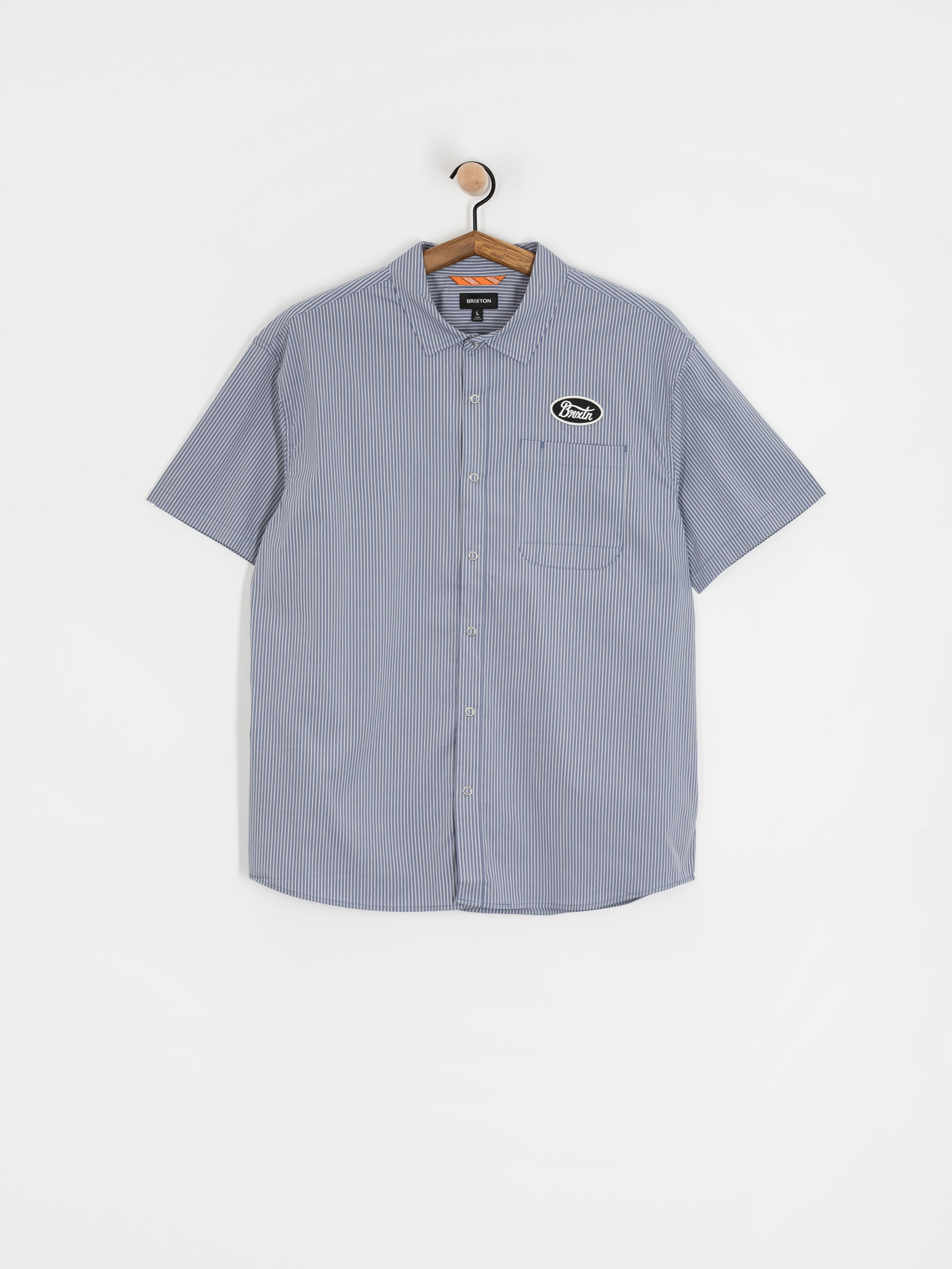 Košeľa Brixton Builders Auto (twilight blue/white stripe)