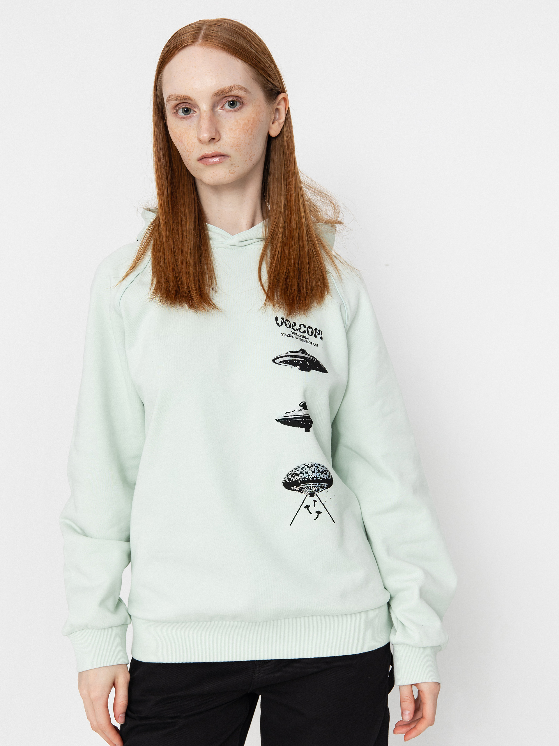 Mikina s kapucňou Volcom Fa Filip Rygalski HD Wmn (cloud blue)