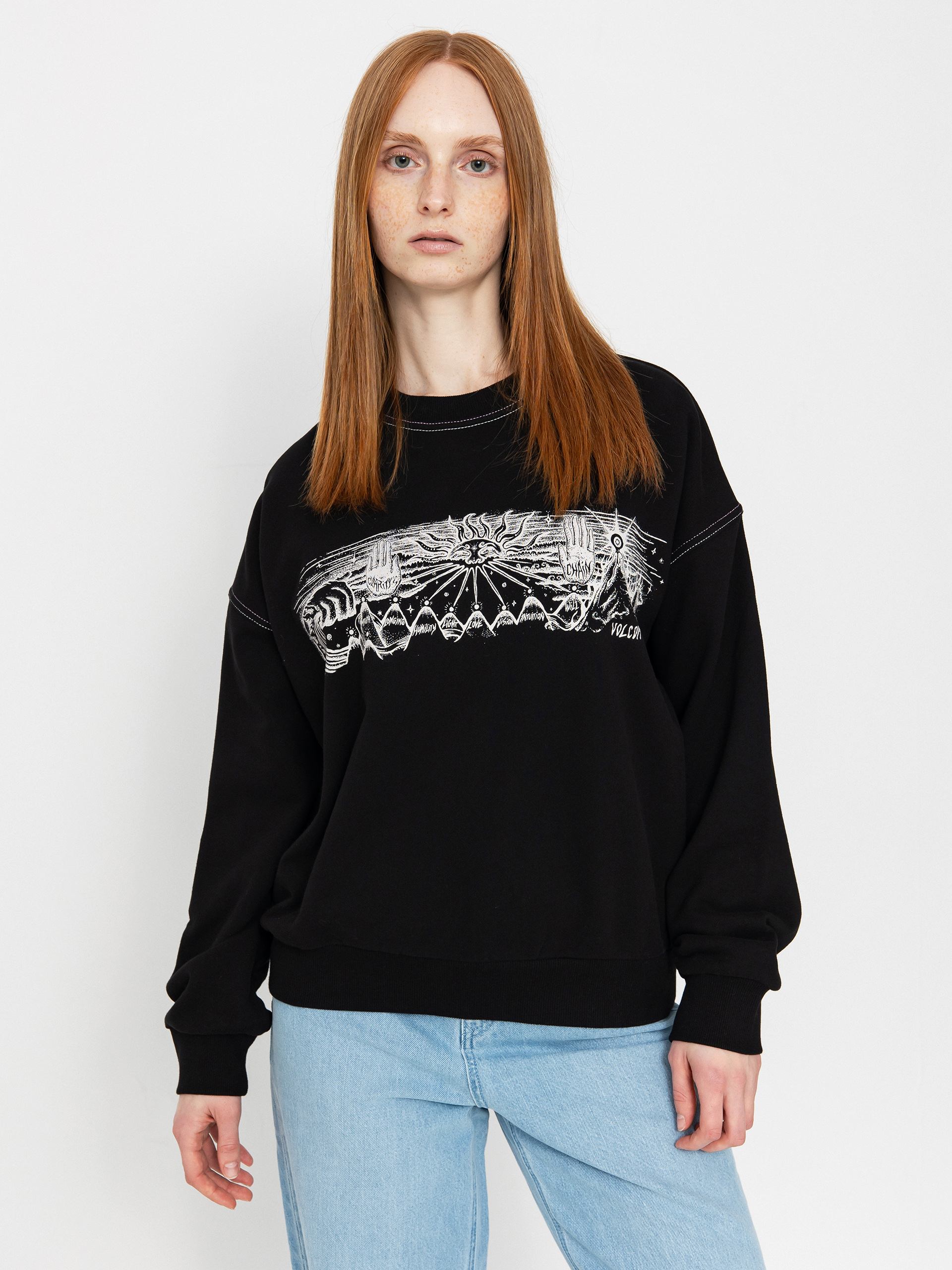 Mikina Volcom Fa Alix Crew Wmn (black)