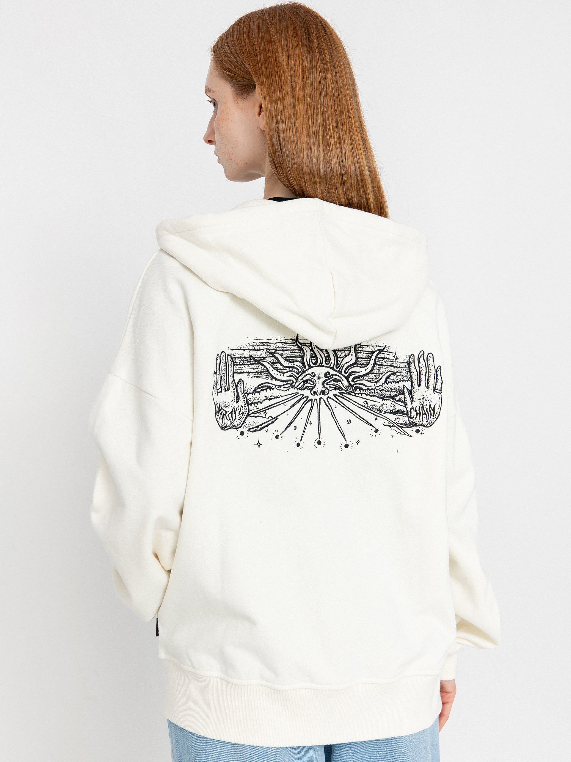 Mikina s kapucňou Volcom Fa Alix ZHD Wmn (star white)