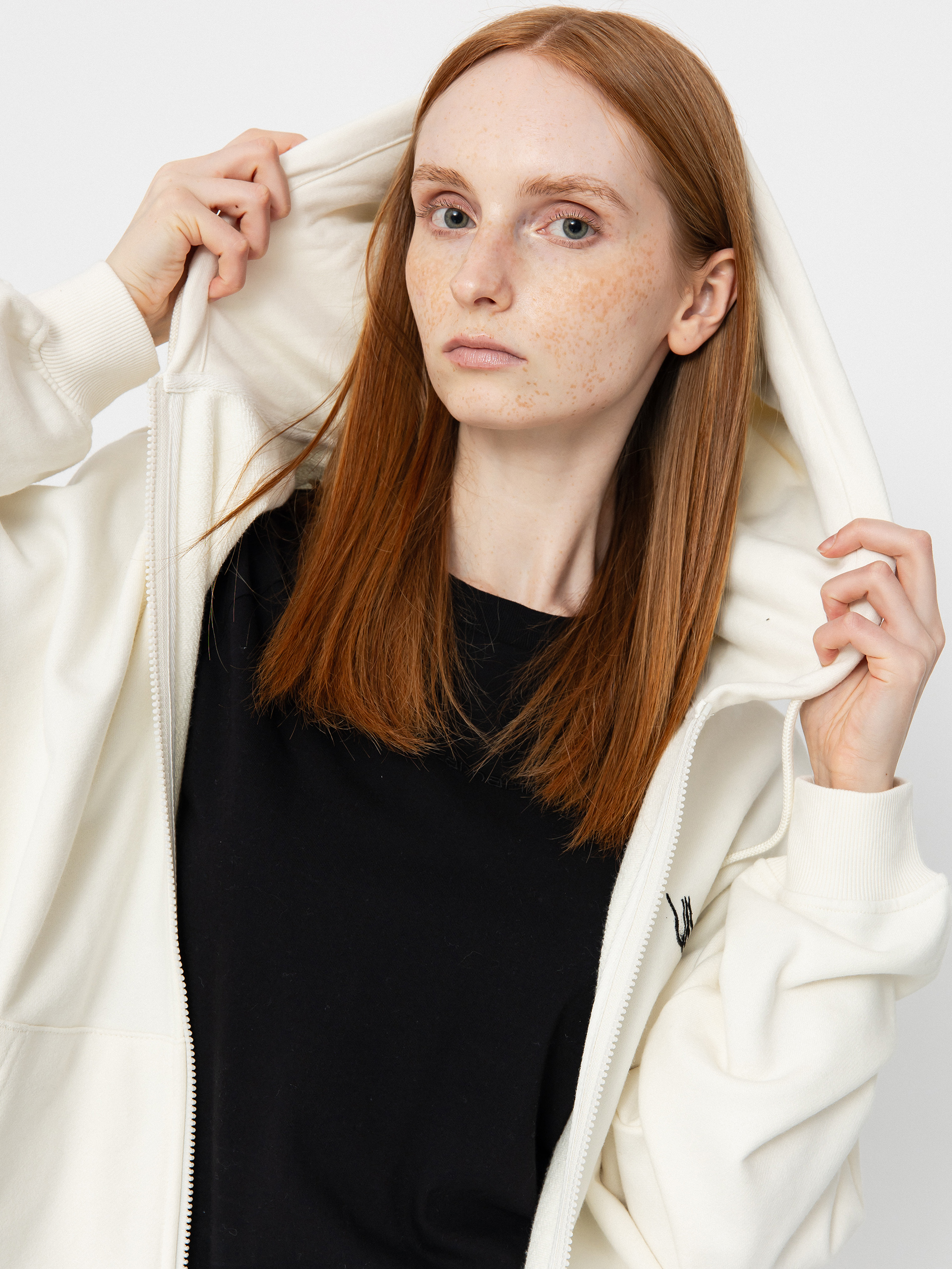 Mikina s kapucňou Volcom Fa Alix ZHD Wmn (star white)