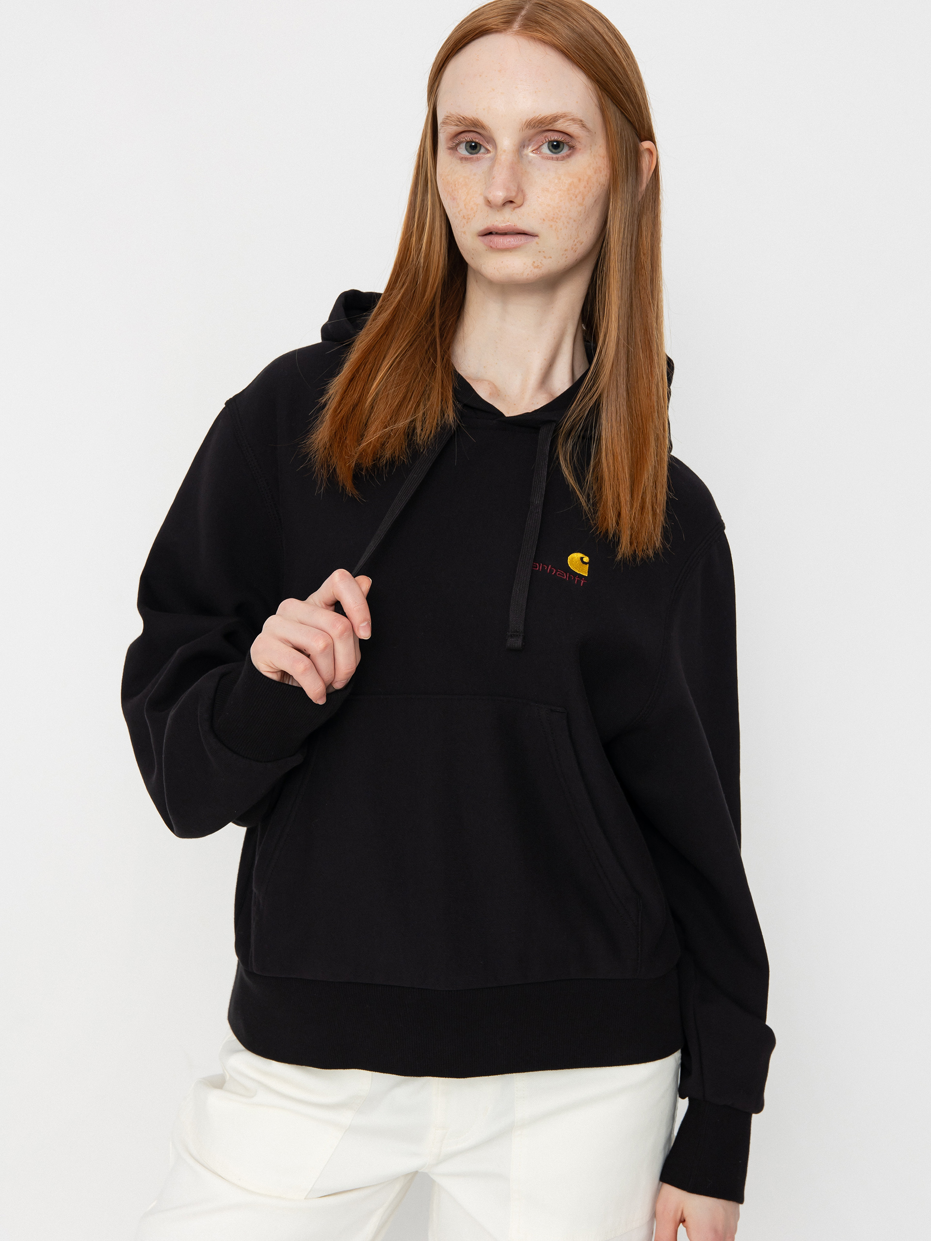 Mikina s kapucňou Carhartt WIP American Script HD Wmn (black)