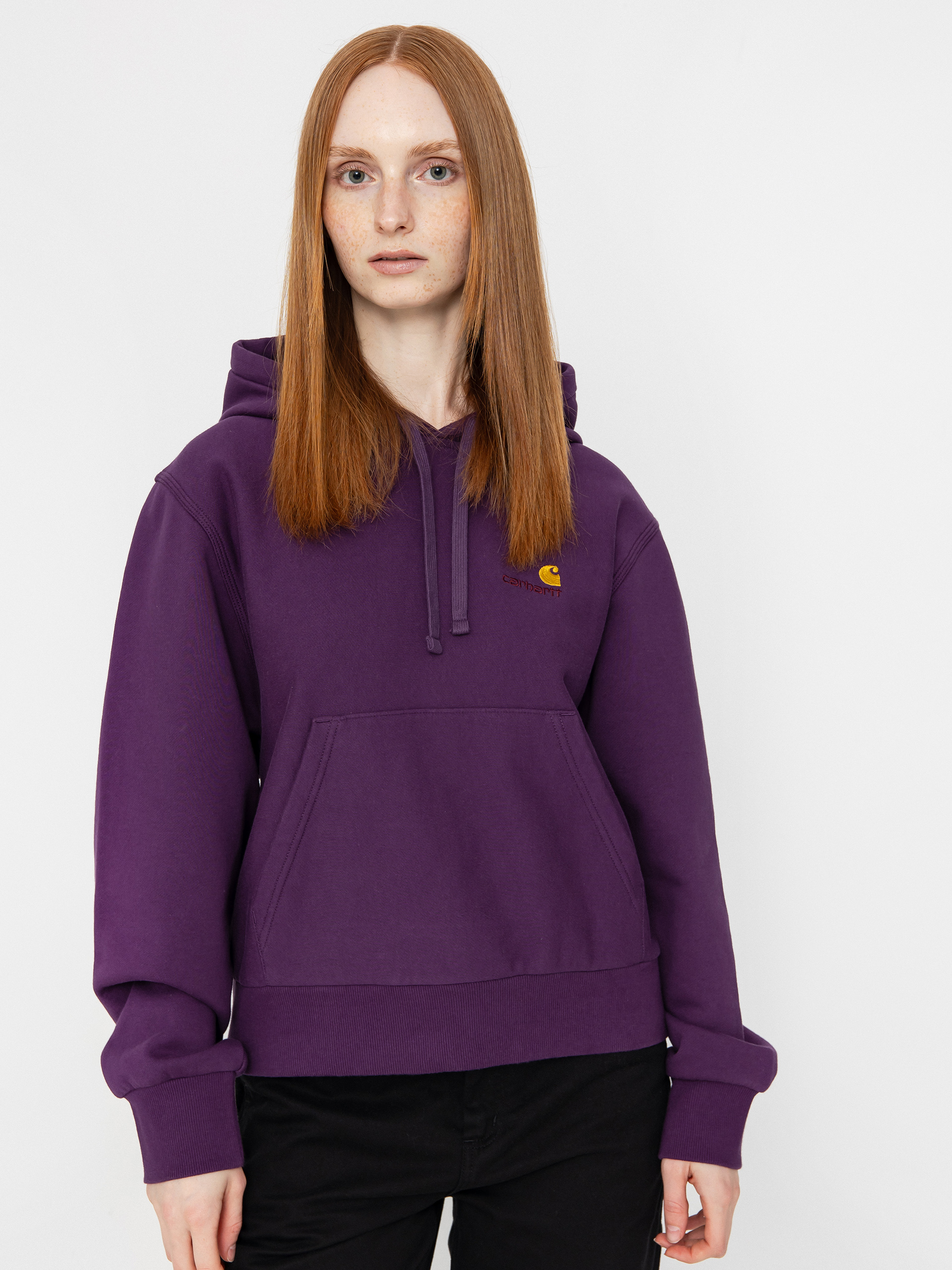 Mikina s kapucňou Carhartt WIP American Script HD Wmn (huckleberry)