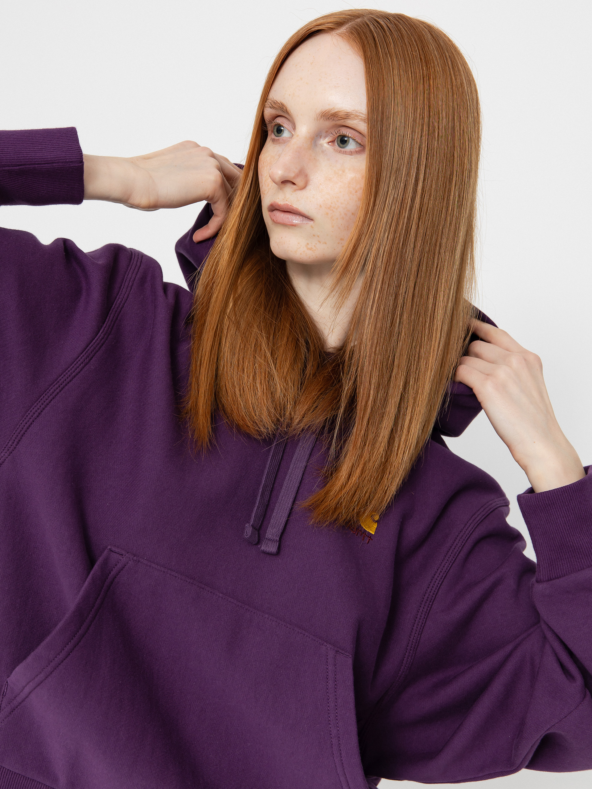 Mikina s kapucňou Carhartt WIP American Script HD Wmn (huckleberry)