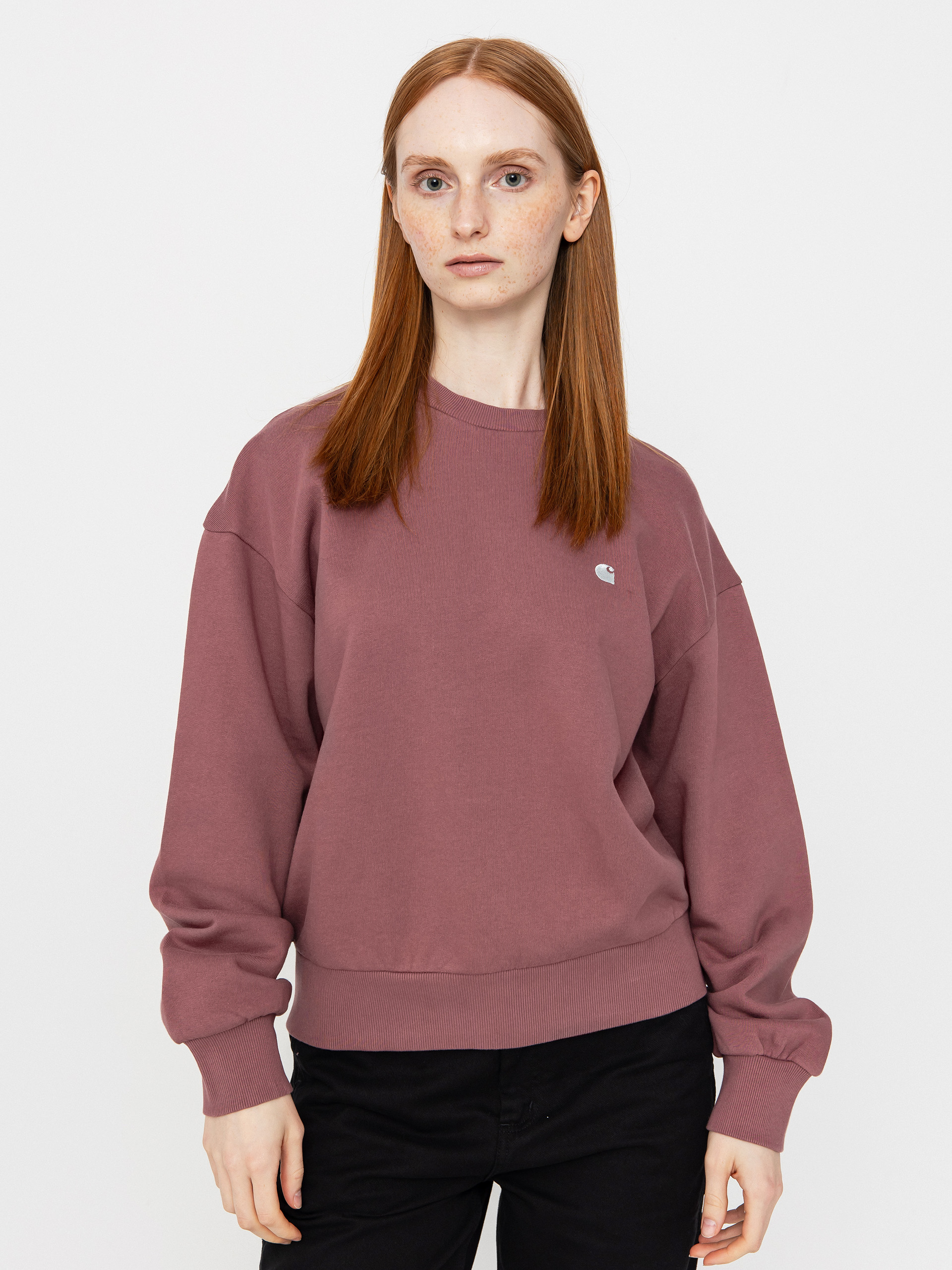 Mikina Carhartt WIP Casey Wmn (dusky pink/silver)