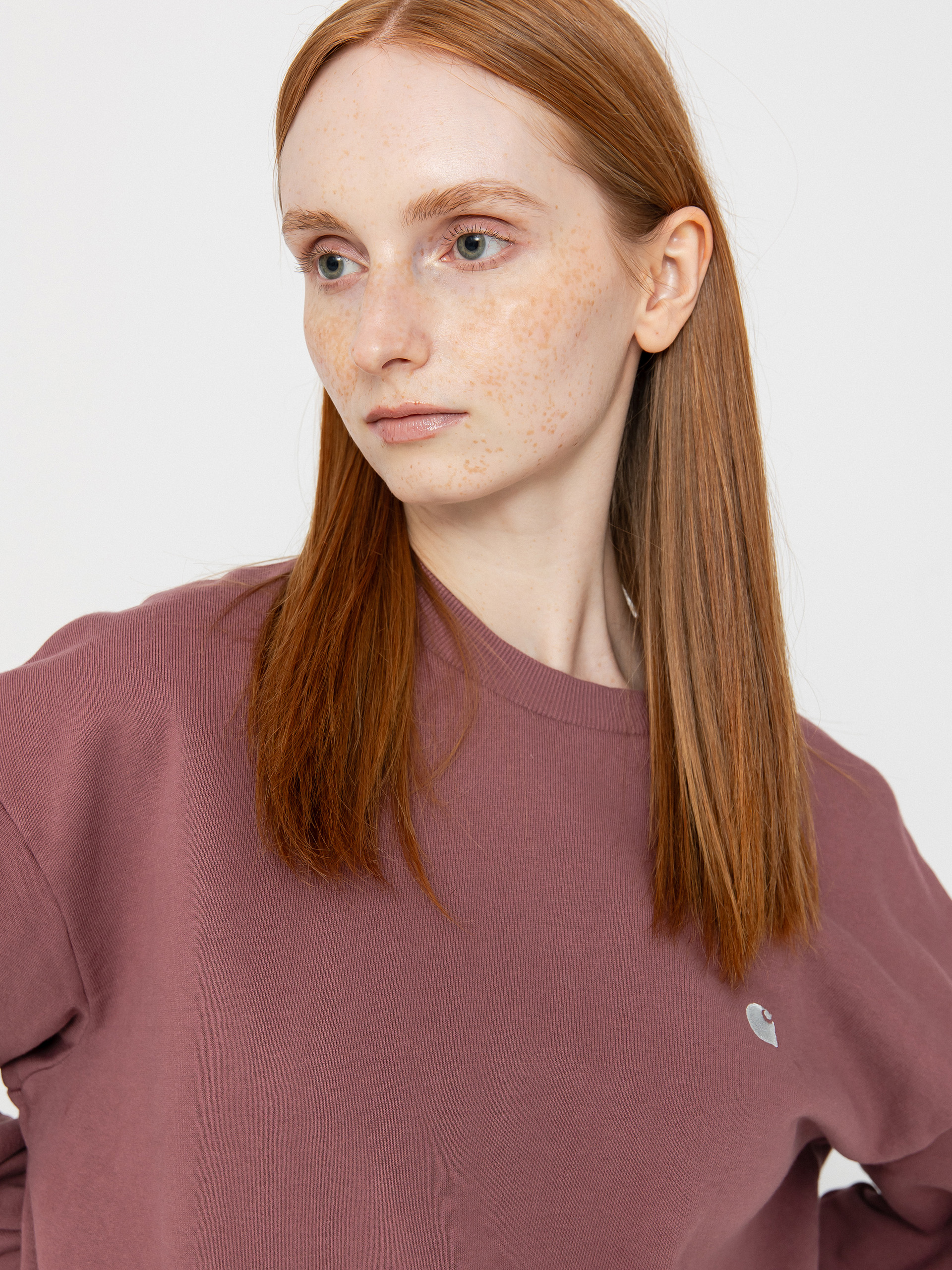 Mikina Carhartt WIP Casey Wmn (dusky pink/silver)