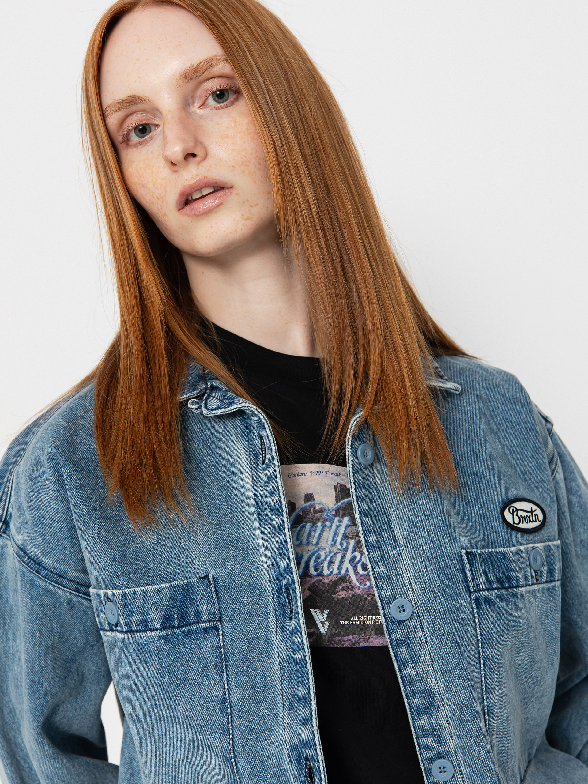 Košeľa Brixton Utopia Overshirt Wmn (lt denim)