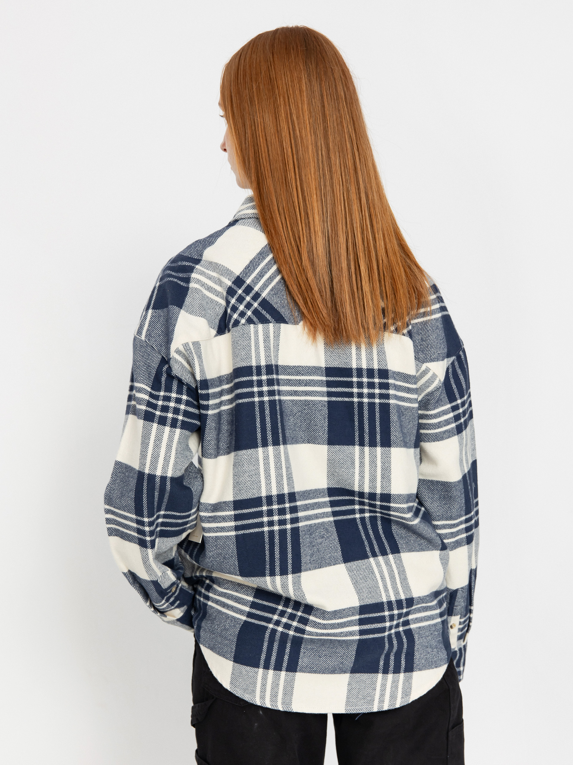 Košeľa Brixton Bowery Classic Flannel Wmn (azure blue/whitecap plaid)