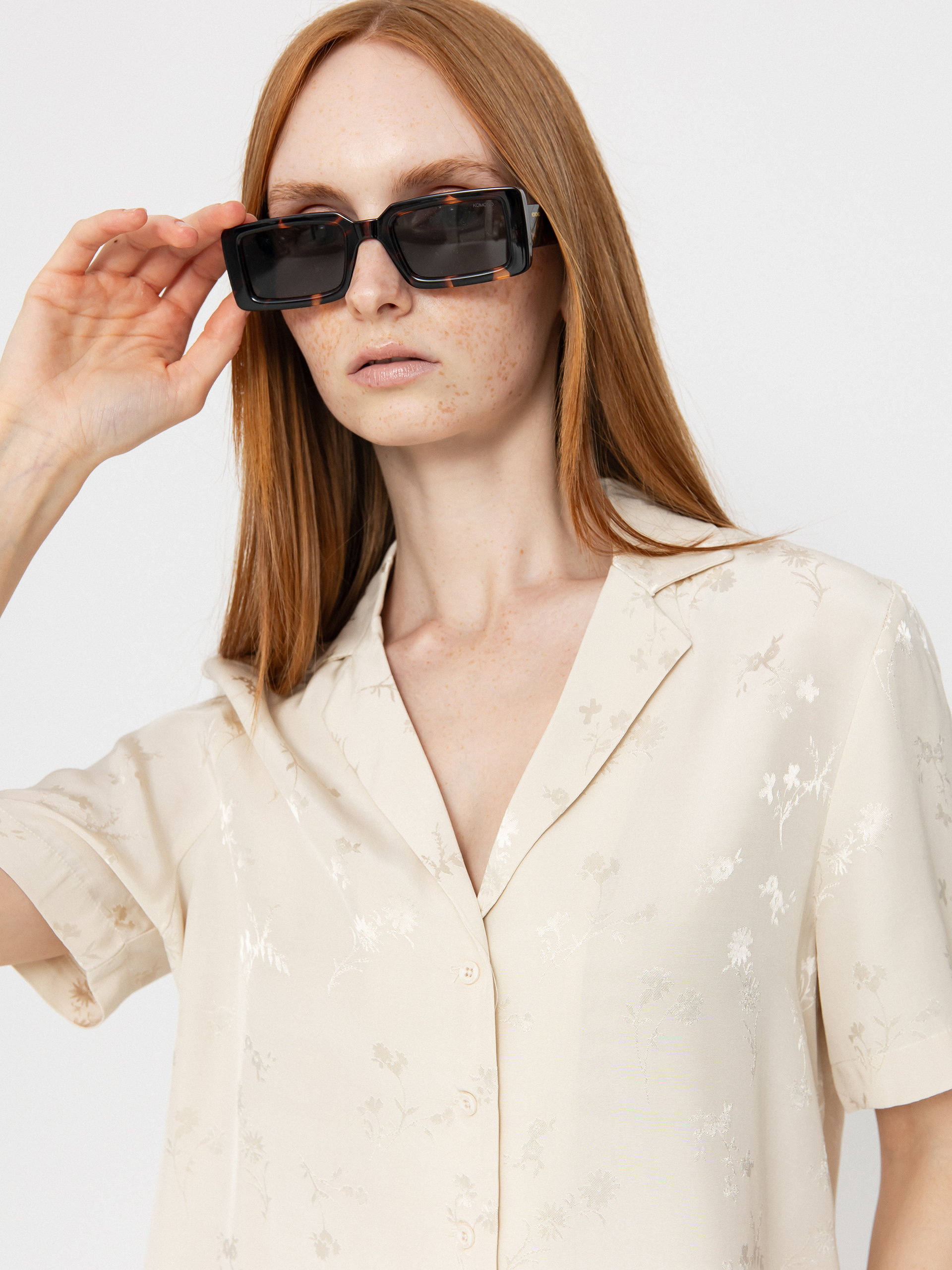 Košeľa Brixton Silky Jacquard Button Down Wmn (whitecap floral jacquard)