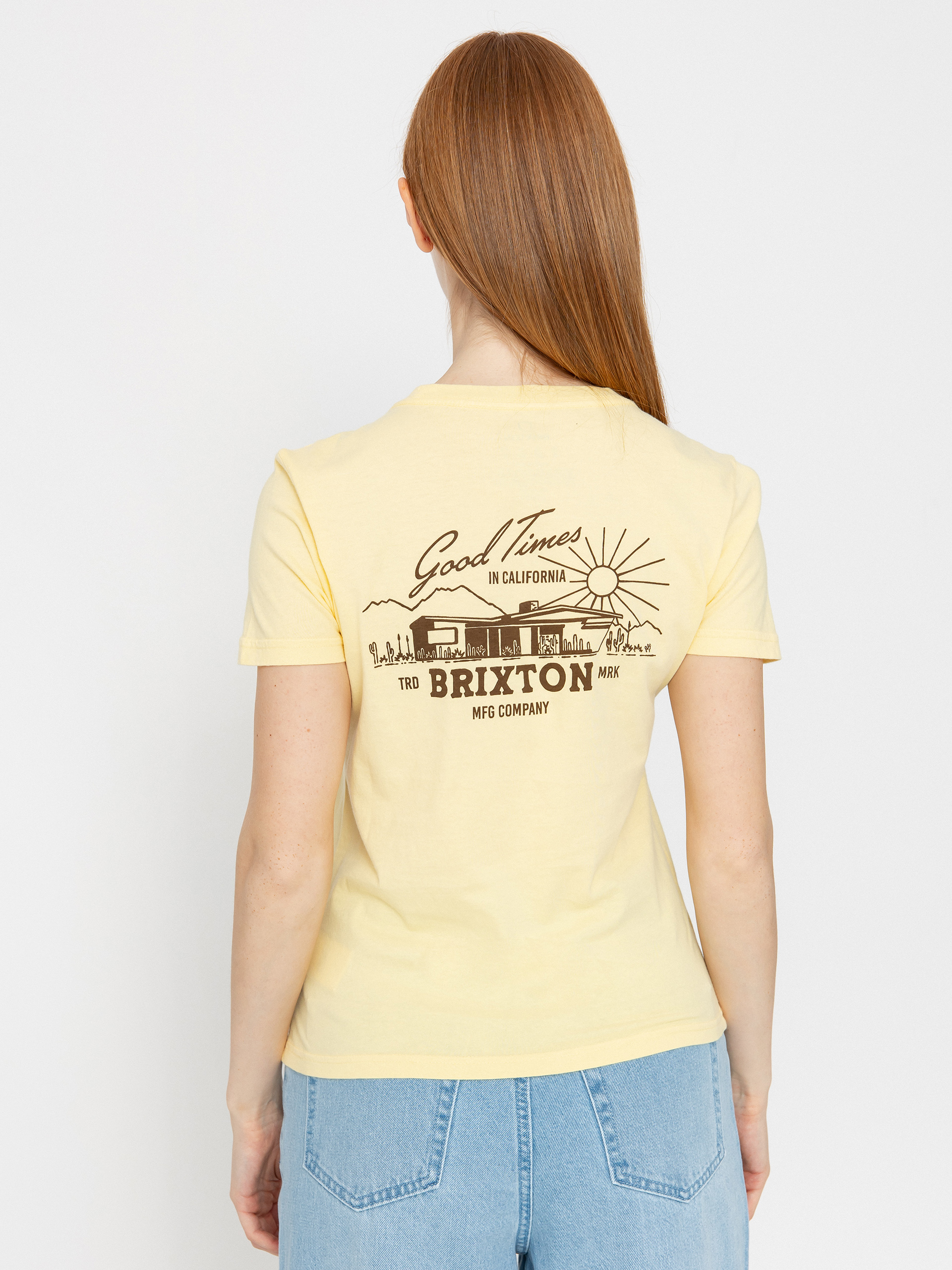 Tričko Brixton Good Times Fitted Crew Wmn (panna cotta)