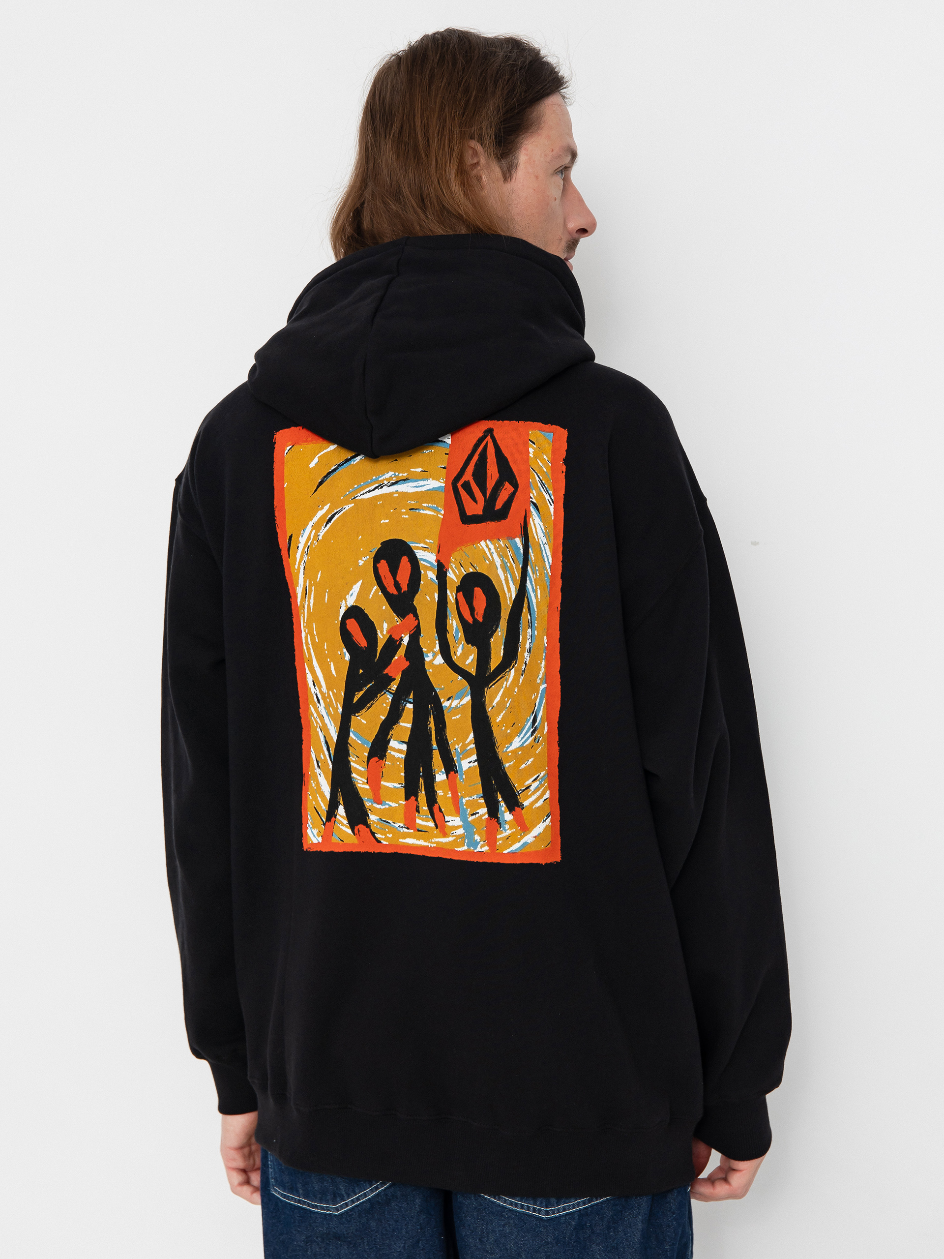 Mikina s kapucňou Volcom Gonyvaders HD (black)