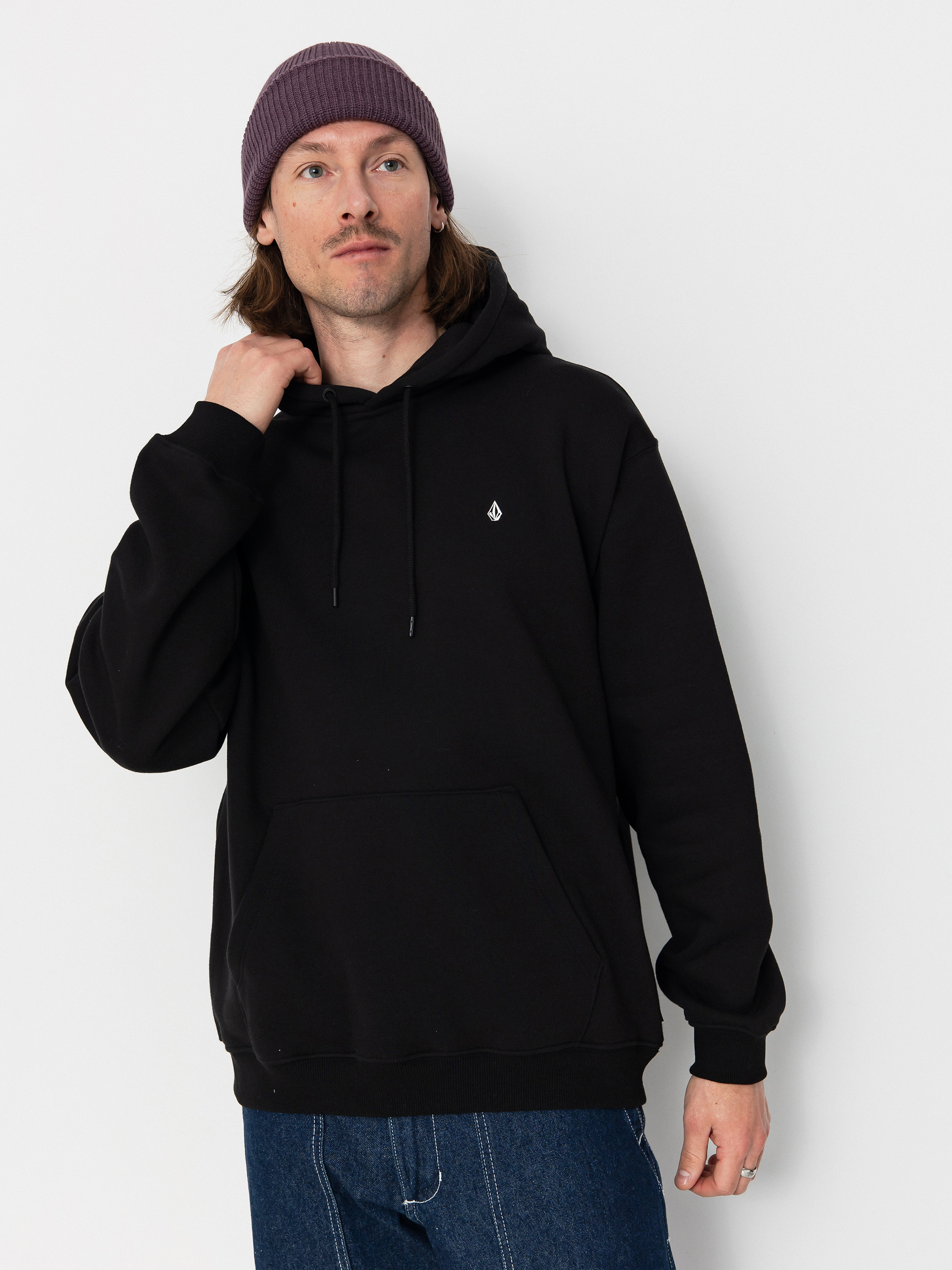Mikina s kapucňou Volcom Single Stone HD (black)