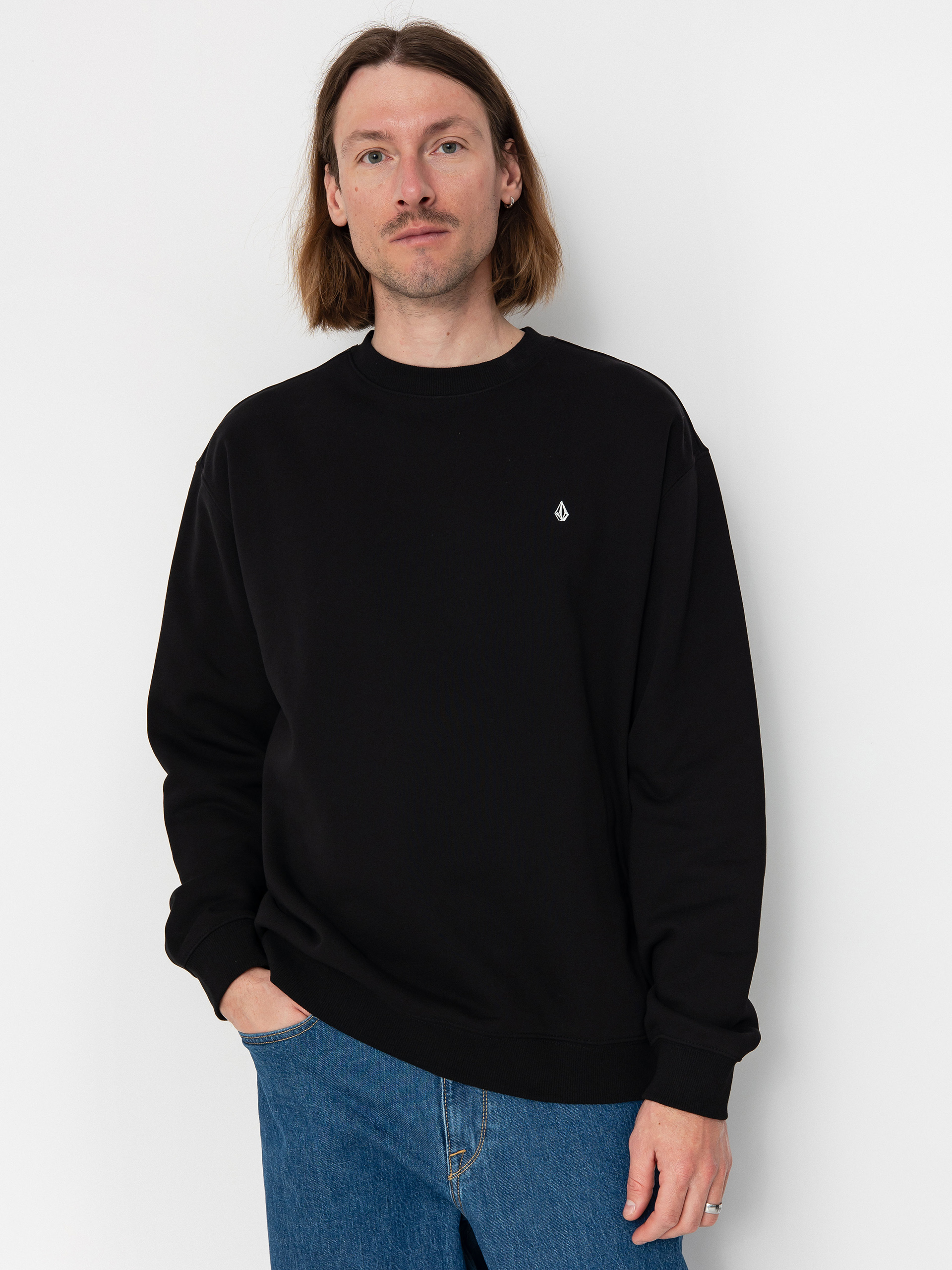 Mikina Volcom Single Stone Crew (black)