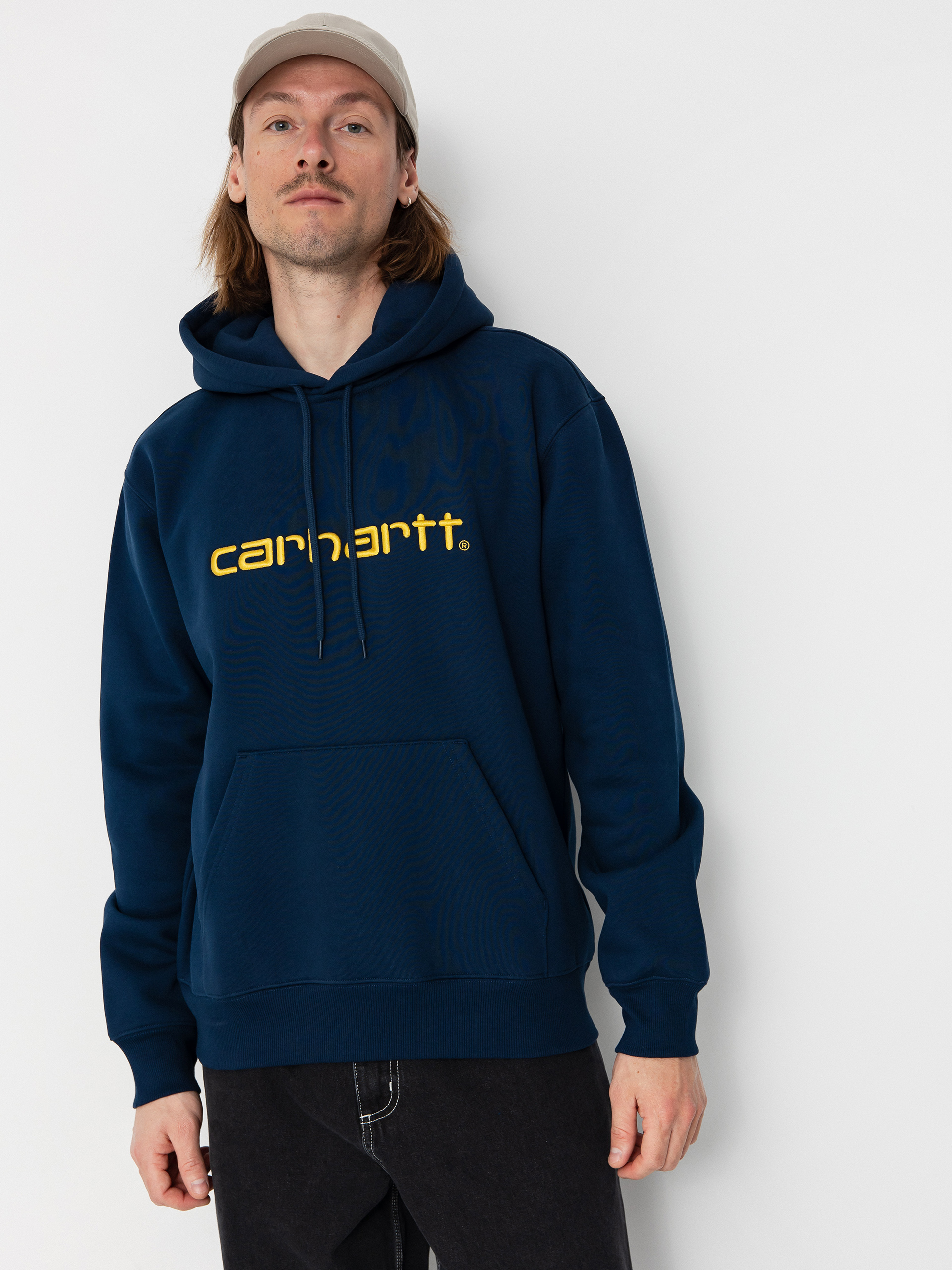 Mikina s kapucňou Carhartt WIP Carhartt HD (ink/air yellow)