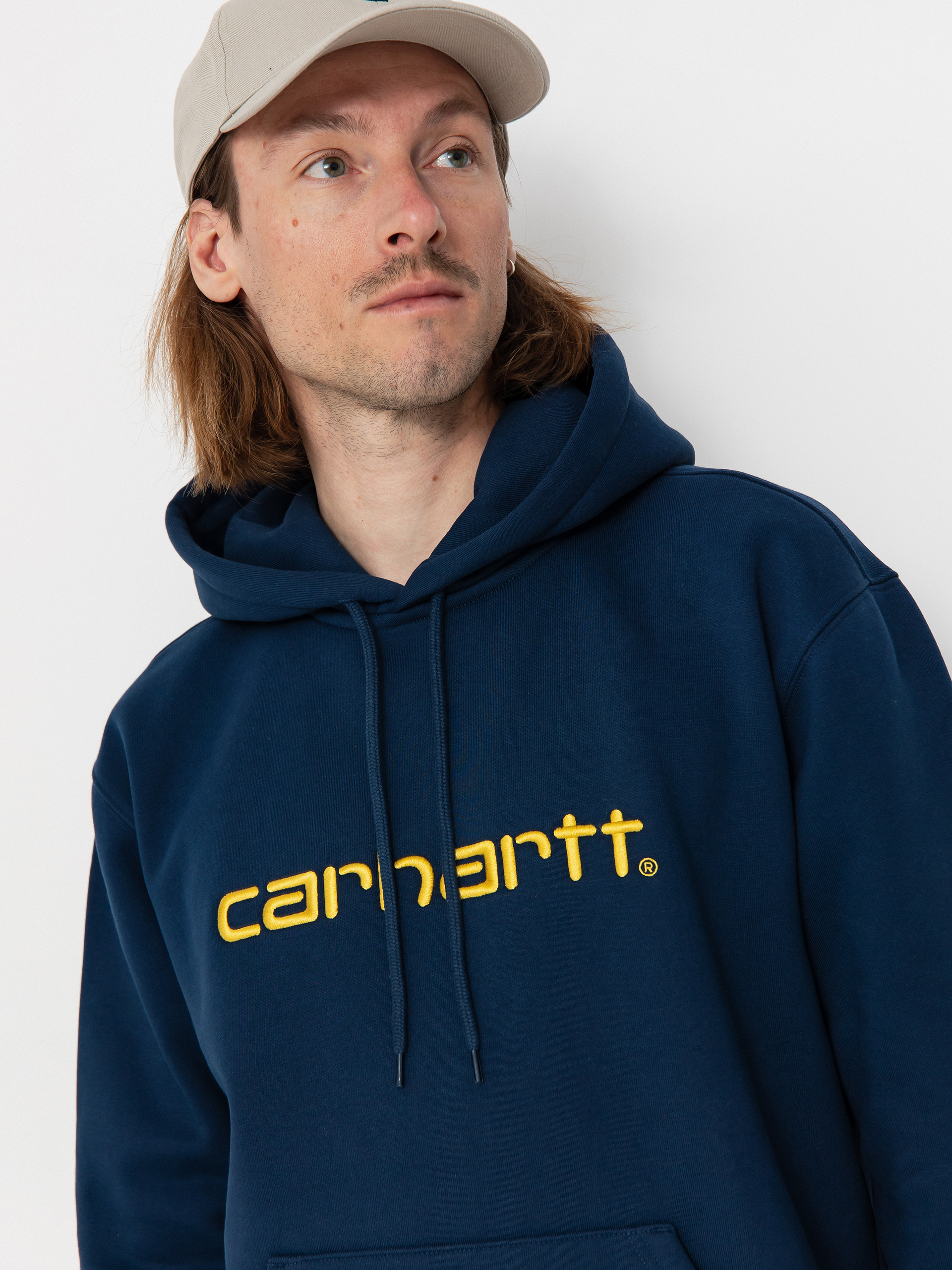 Mikina s kapucňou Carhartt WIP Carhartt HD (ink/air yellow)