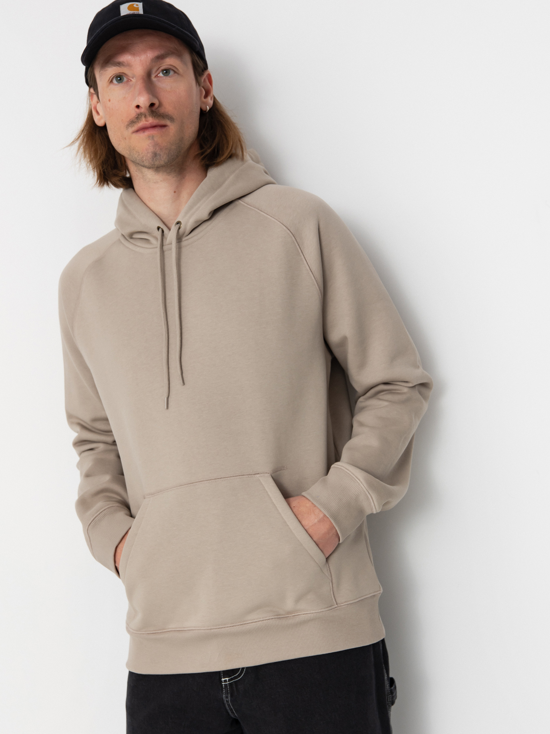 Mikina s kapucňou Carhartt WIP Chase HD (dusky beige/gold)