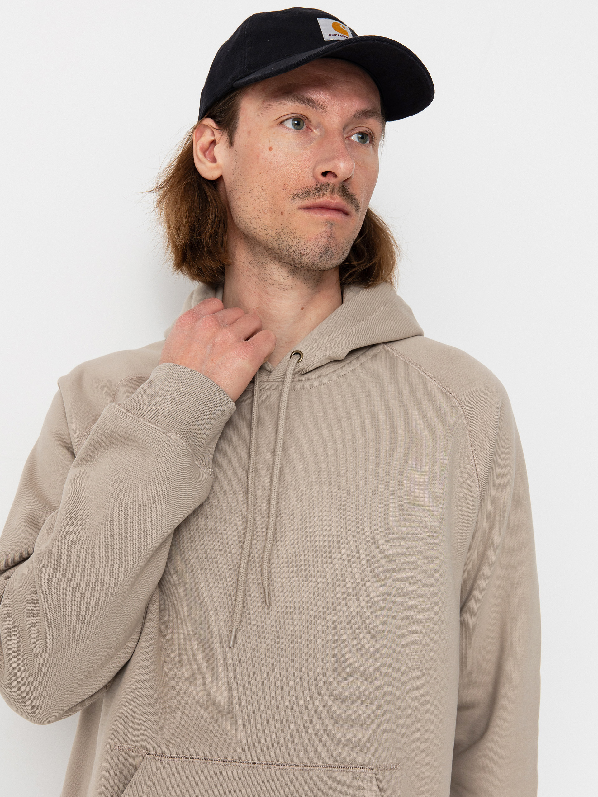 Mikina s kapucňou Carhartt WIP Chase HD (dusky beige/gold)