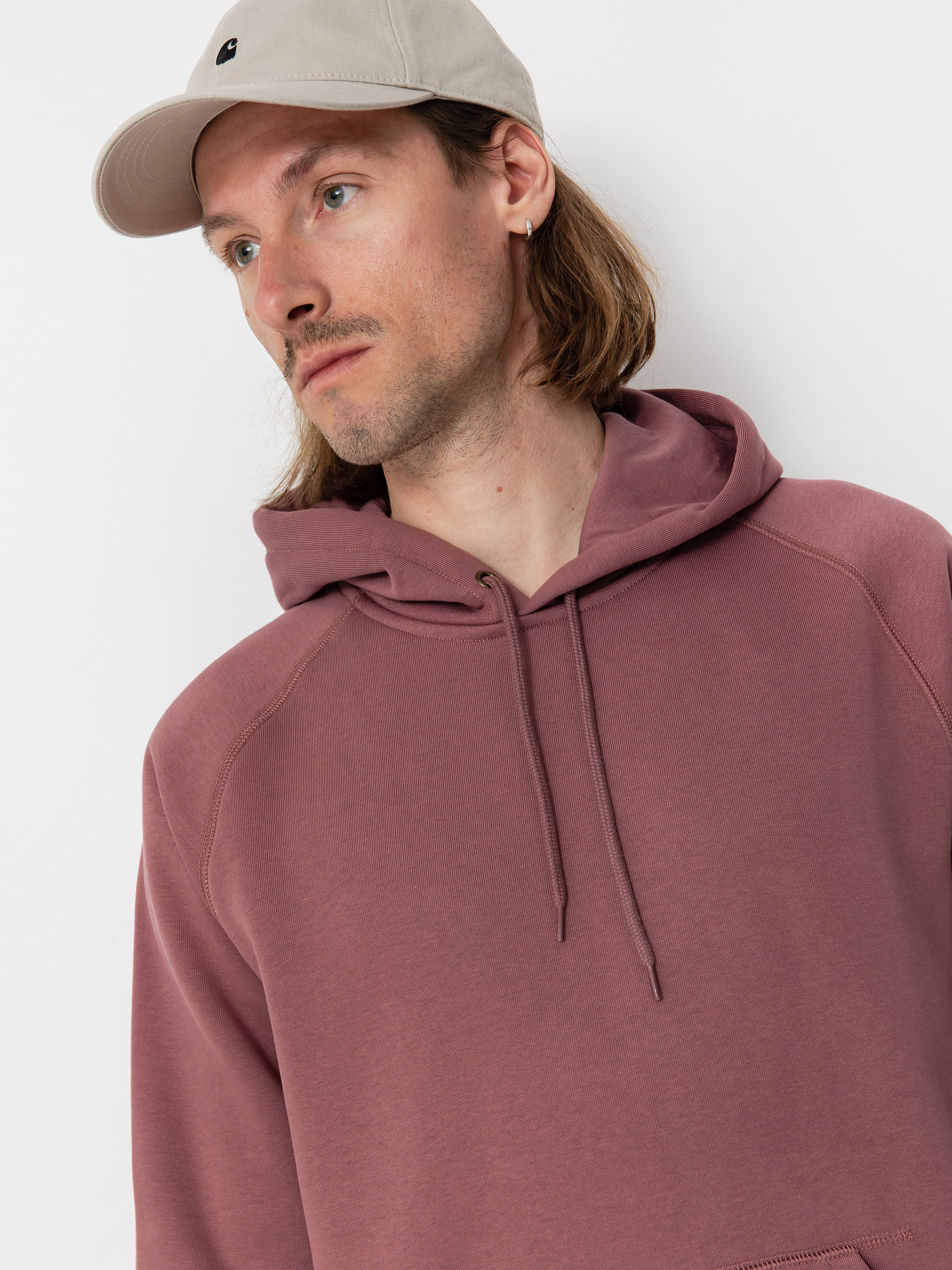Mikina s kapucňou Carhartt WIP Chase HD (dusky pink/gold)