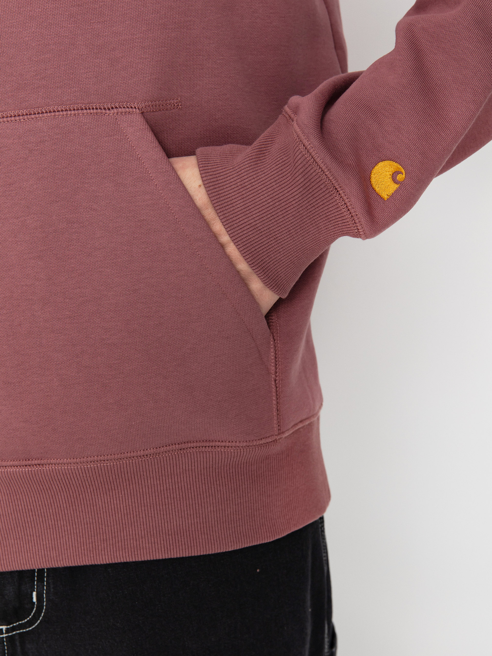Mikina s kapucňou Carhartt WIP Chase HD (dusky pink/gold)