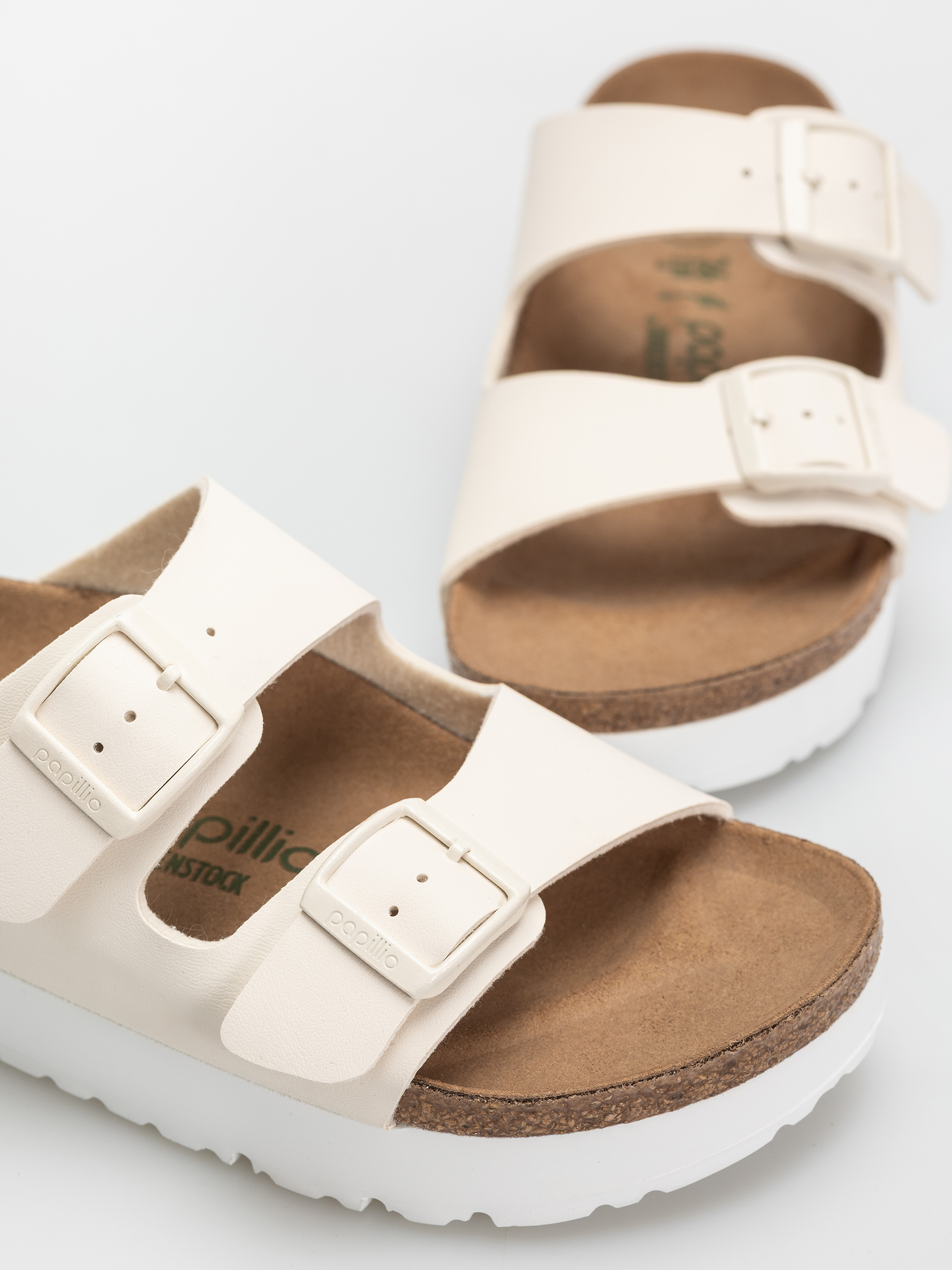 Šľapky Birkenstock Arizona Flex Platform Vegan Narrow Wmn (eggshell)