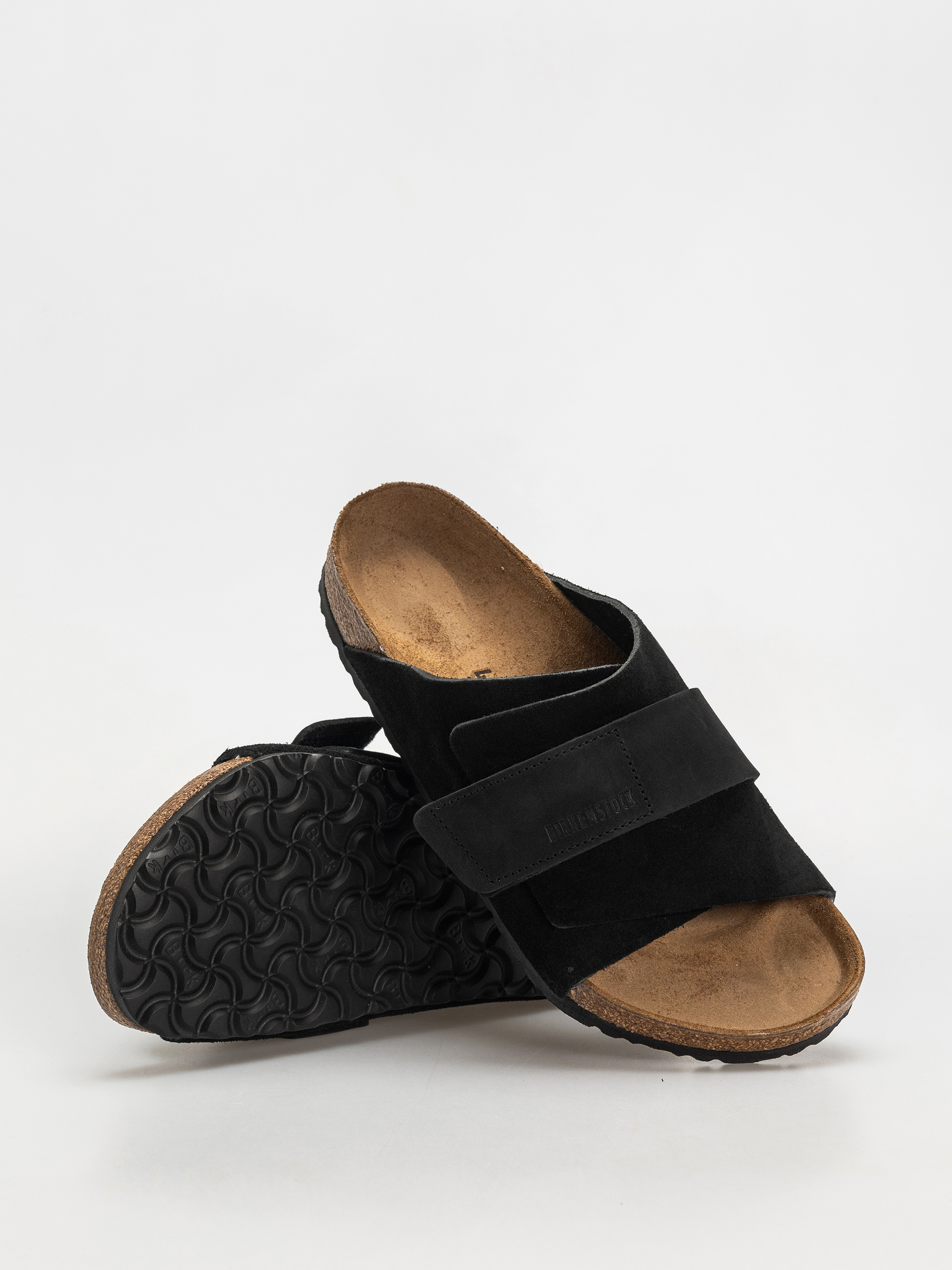 Šľapky Birkenstock Kyoto Nubuck Suede Leather Regular (black)