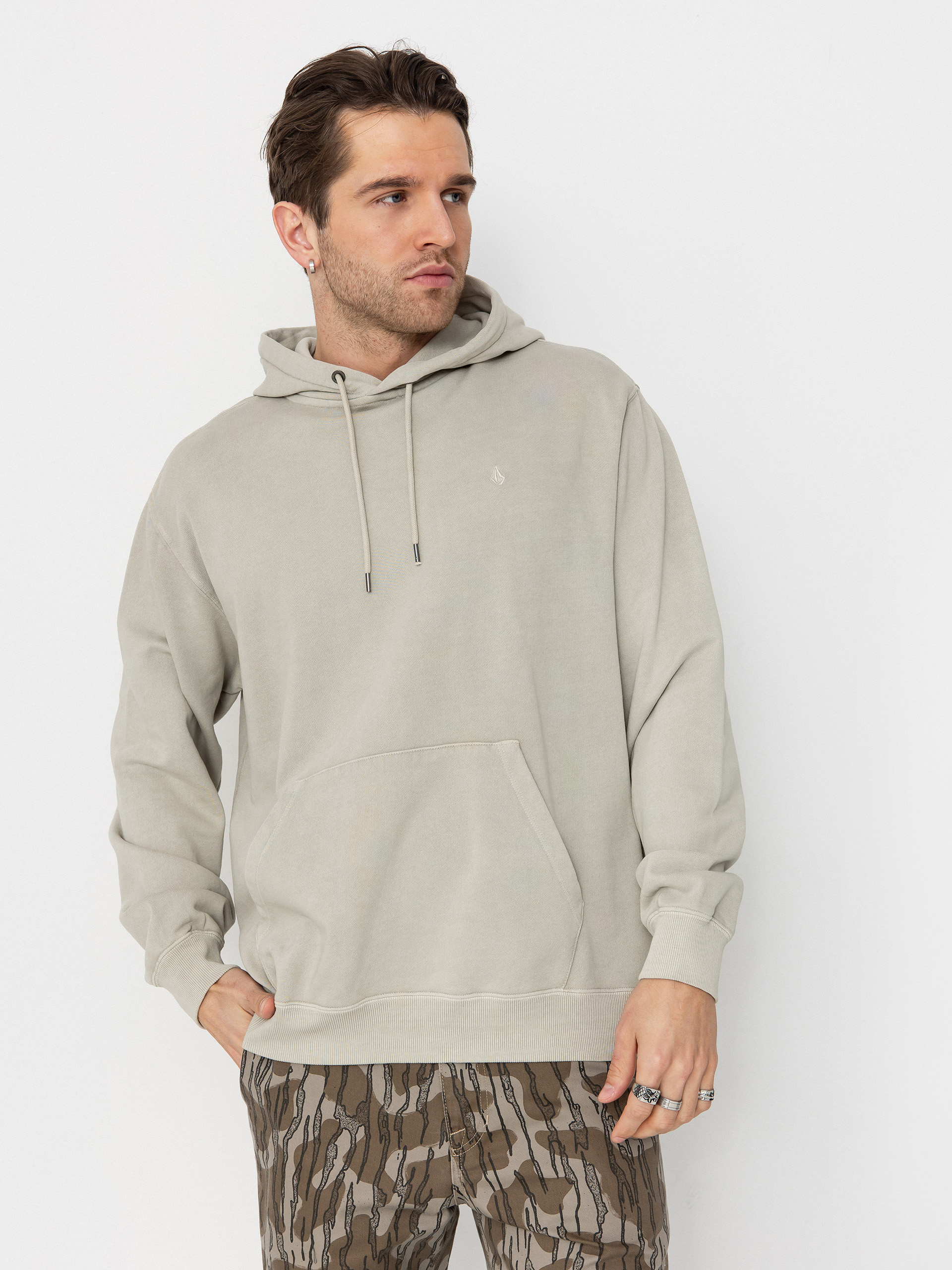Mikina s kapucňou Volcom Single Stone Tw HD (light khaki)
