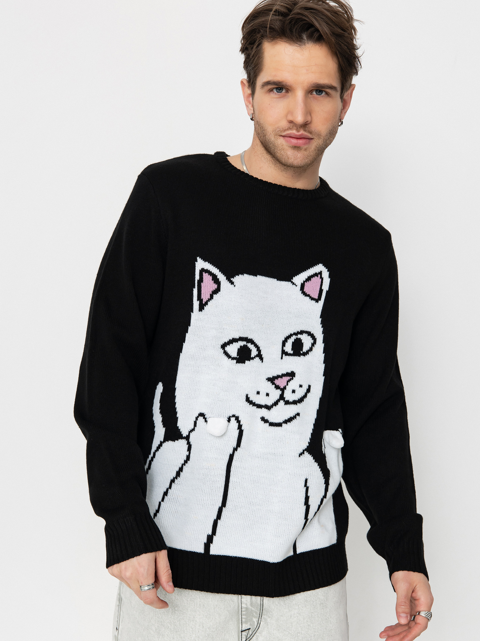 Sveter RipNDip Lord Nermal Flippy Knitty (black)