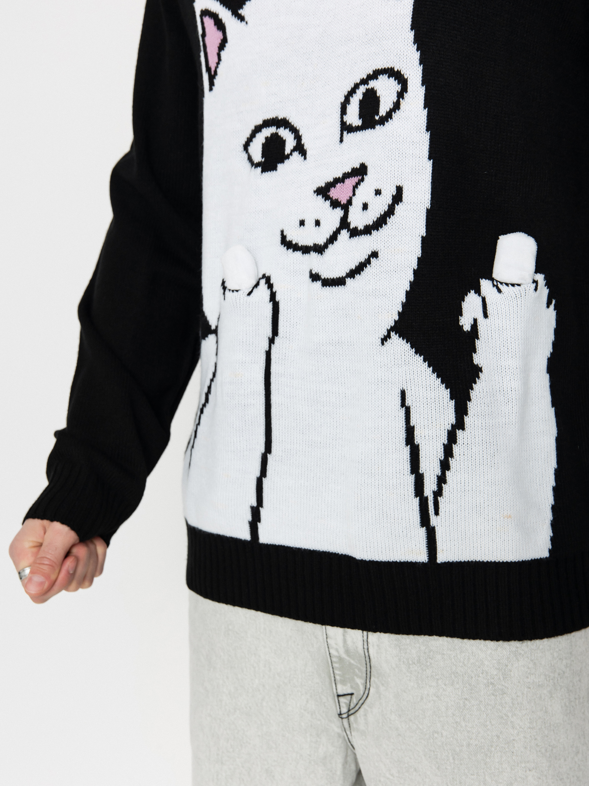 Sveter RipNDip Lord Nermal Flippy Knitty (black)