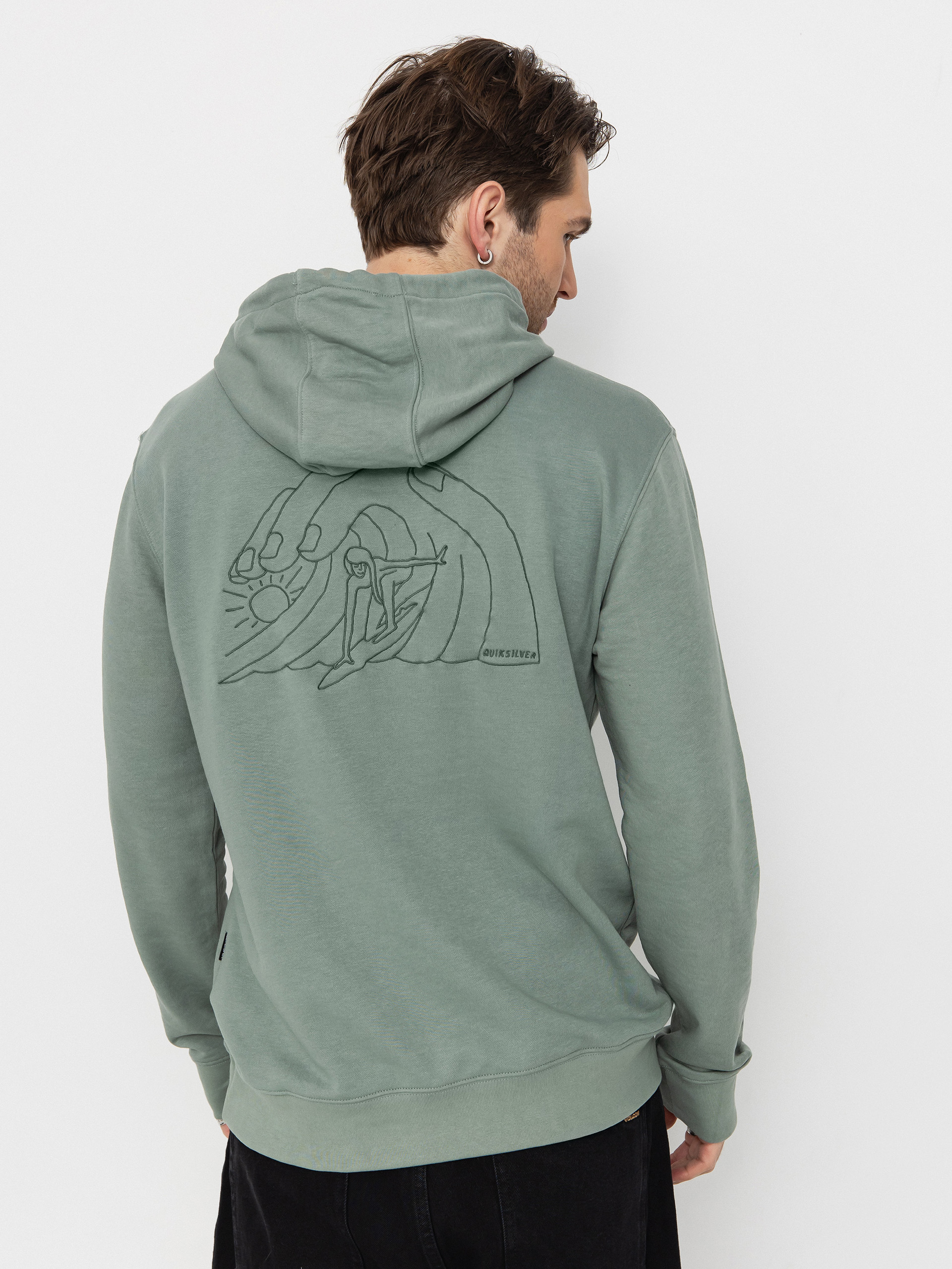 Mikina s kapucňou Quiksilver Graphic Mix HD (chinois green)