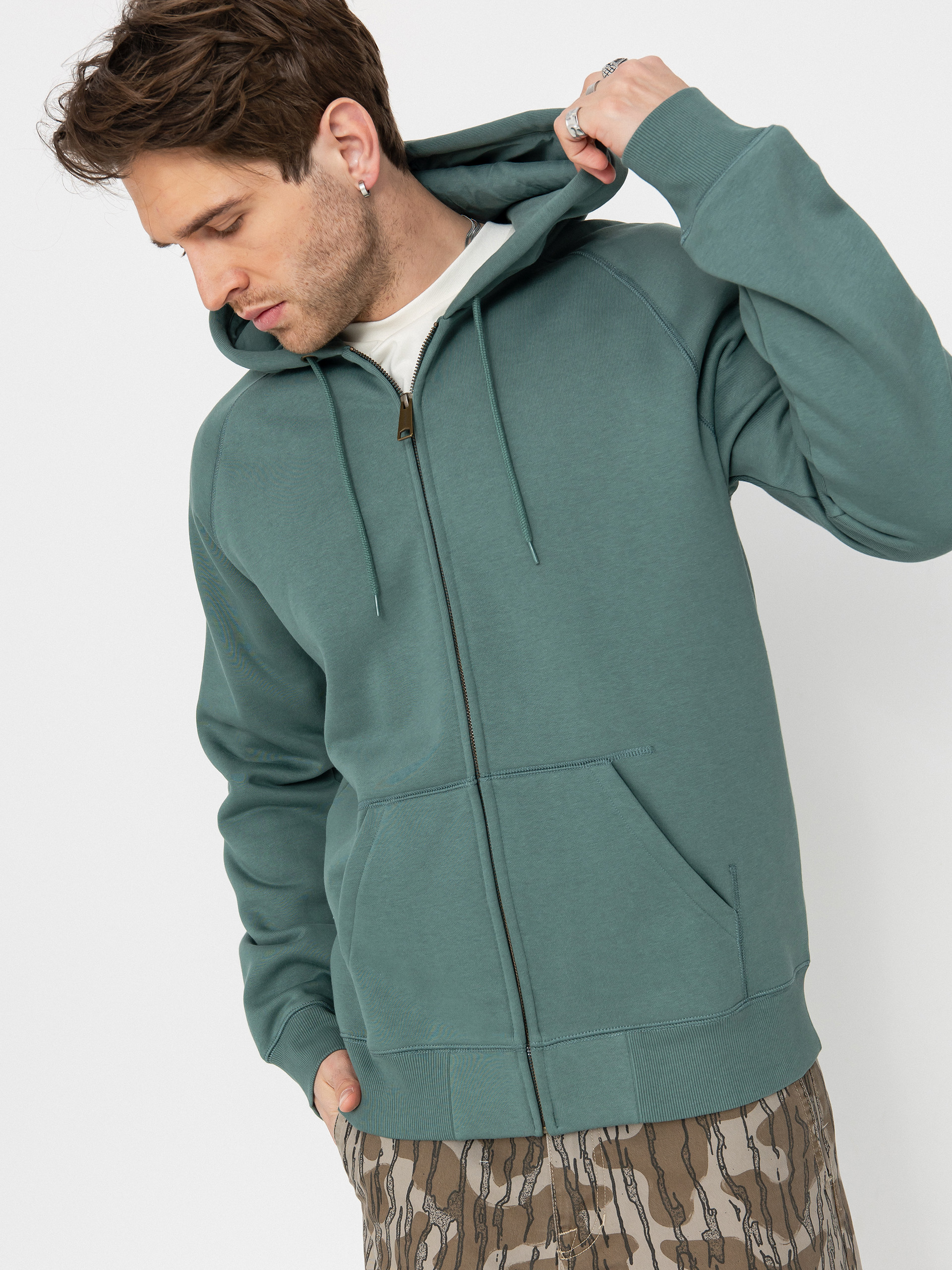 Mikina s kapucňou Carhartt WIP Chase ZHD (silver pine/gold)