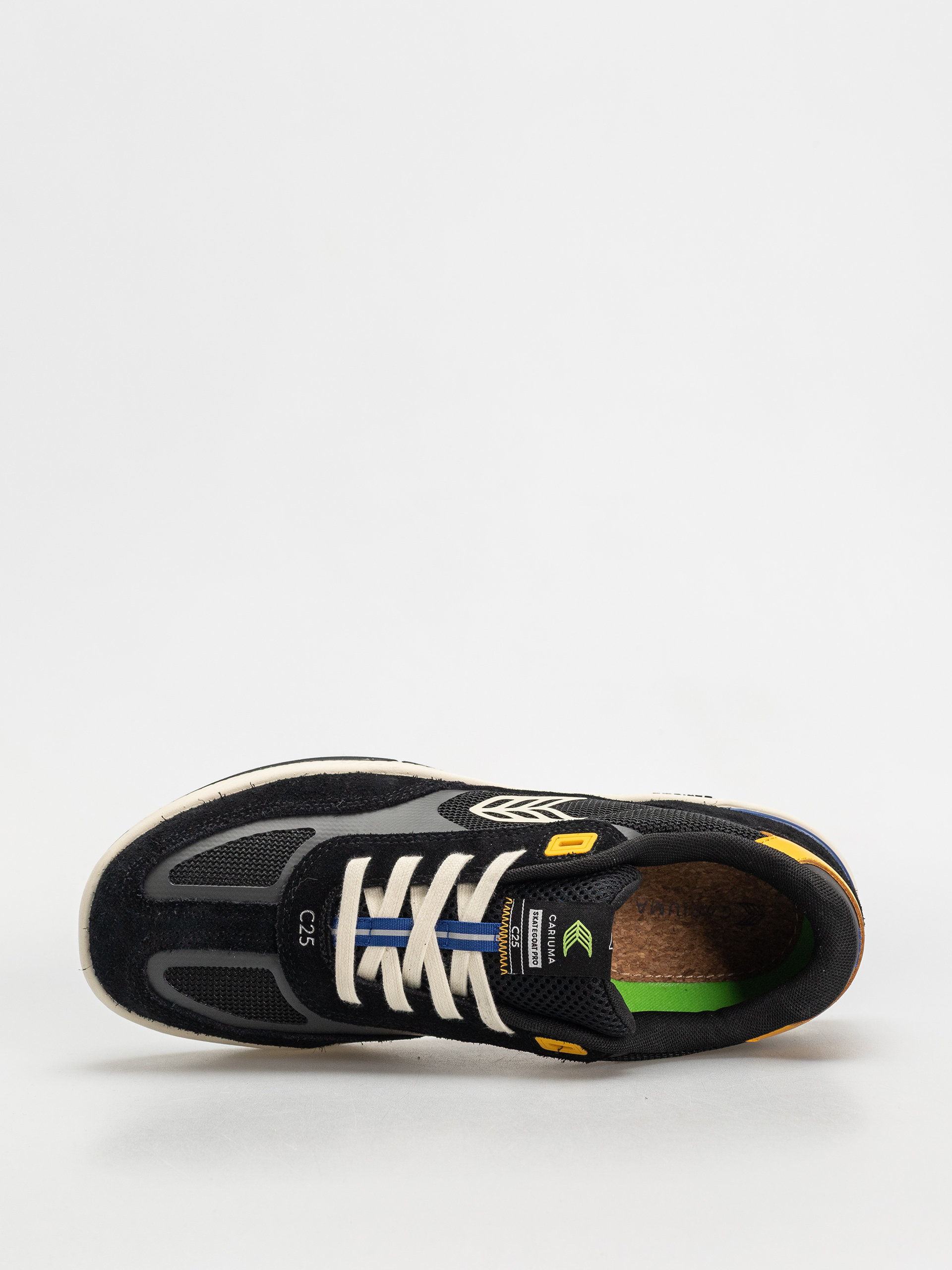Topánky Cariuma Skategoat C25 Pro (black suede and mesh ivory logo yellow)
