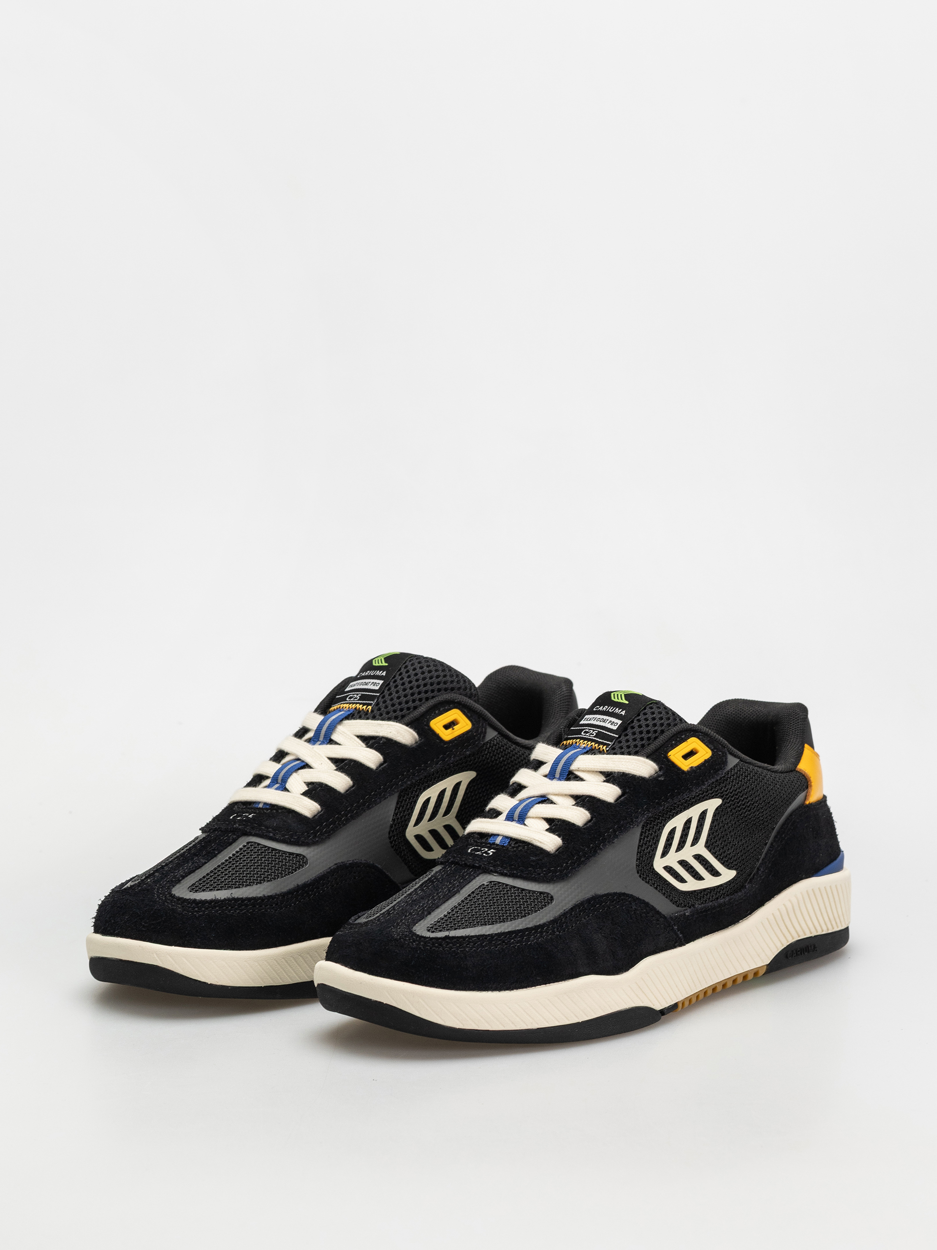 Topánky Cariuma Skategoat C25 Pro (black suede and mesh ivory logo yellow)