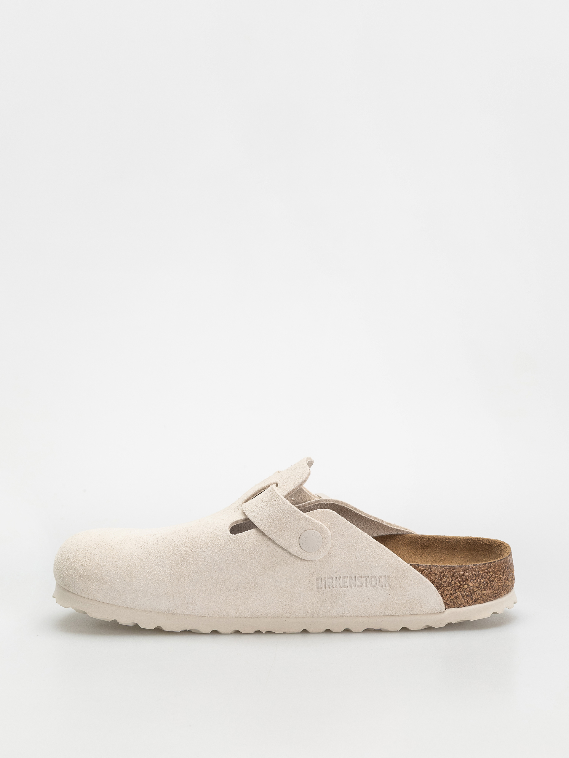 Šľapky Birkenstock Boston Suede Leather Narrow Wmn (antique white)
