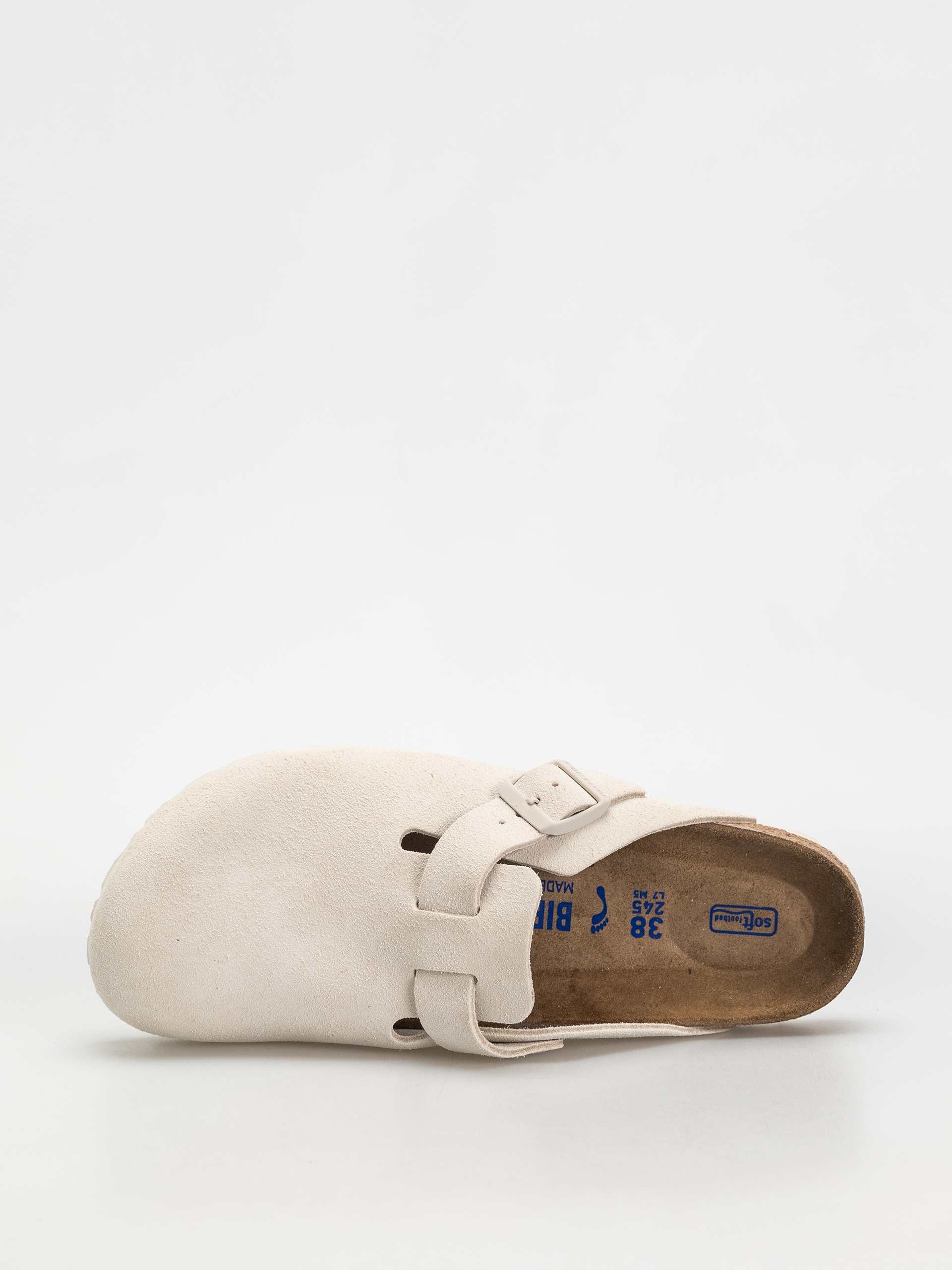 Šľapky Birkenstock Boston Suede Leather Narrow Wmn (antique white)