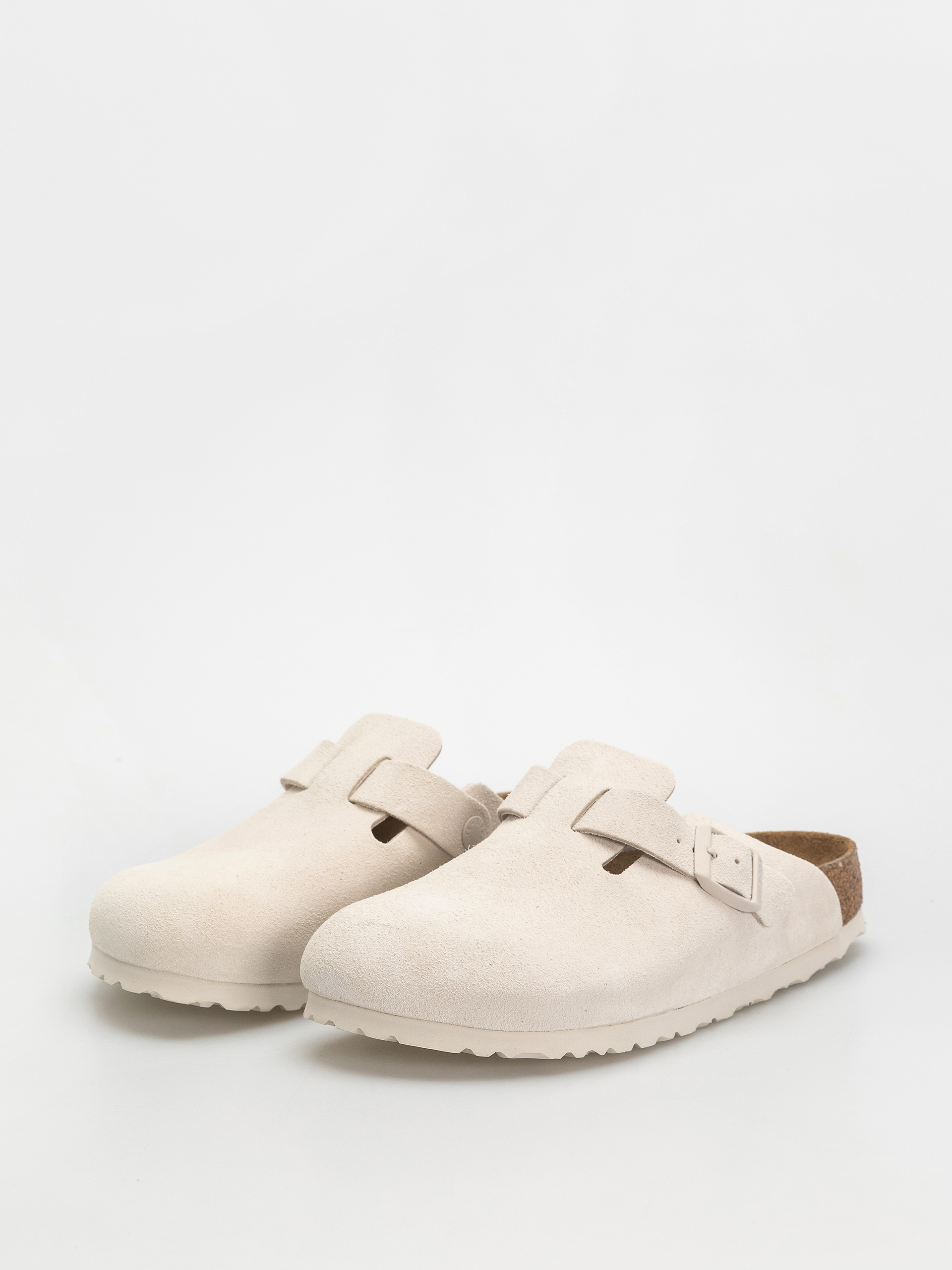 Šľapky Birkenstock Boston Suede Leather Narrow Wmn (antique white)