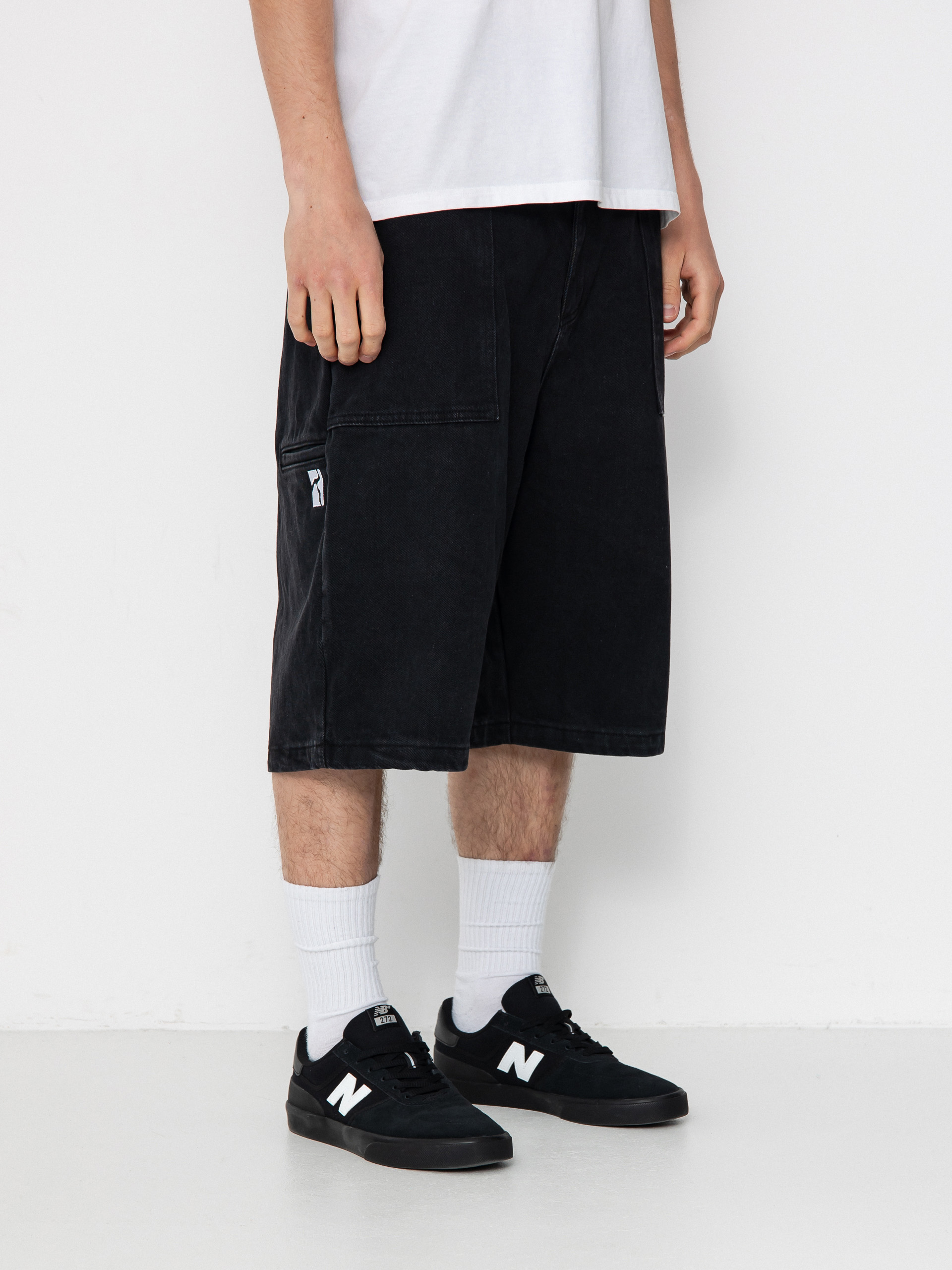 Kraťasy Poetic Collective Painter (black denim)