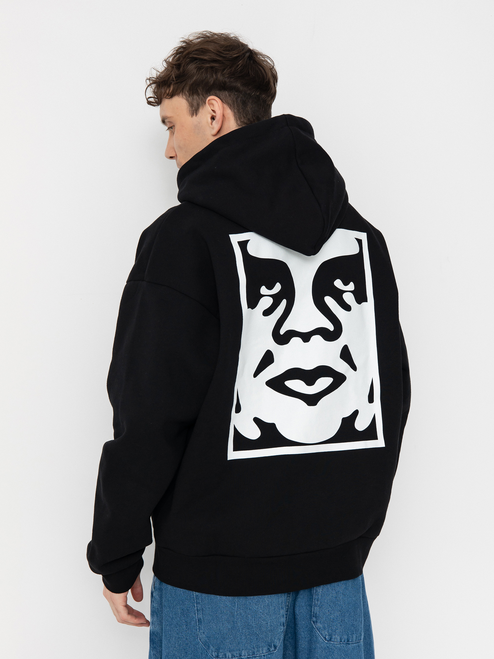 Mikina s kapucňou OBEY Bold Icon Extra Heavy HD (black)