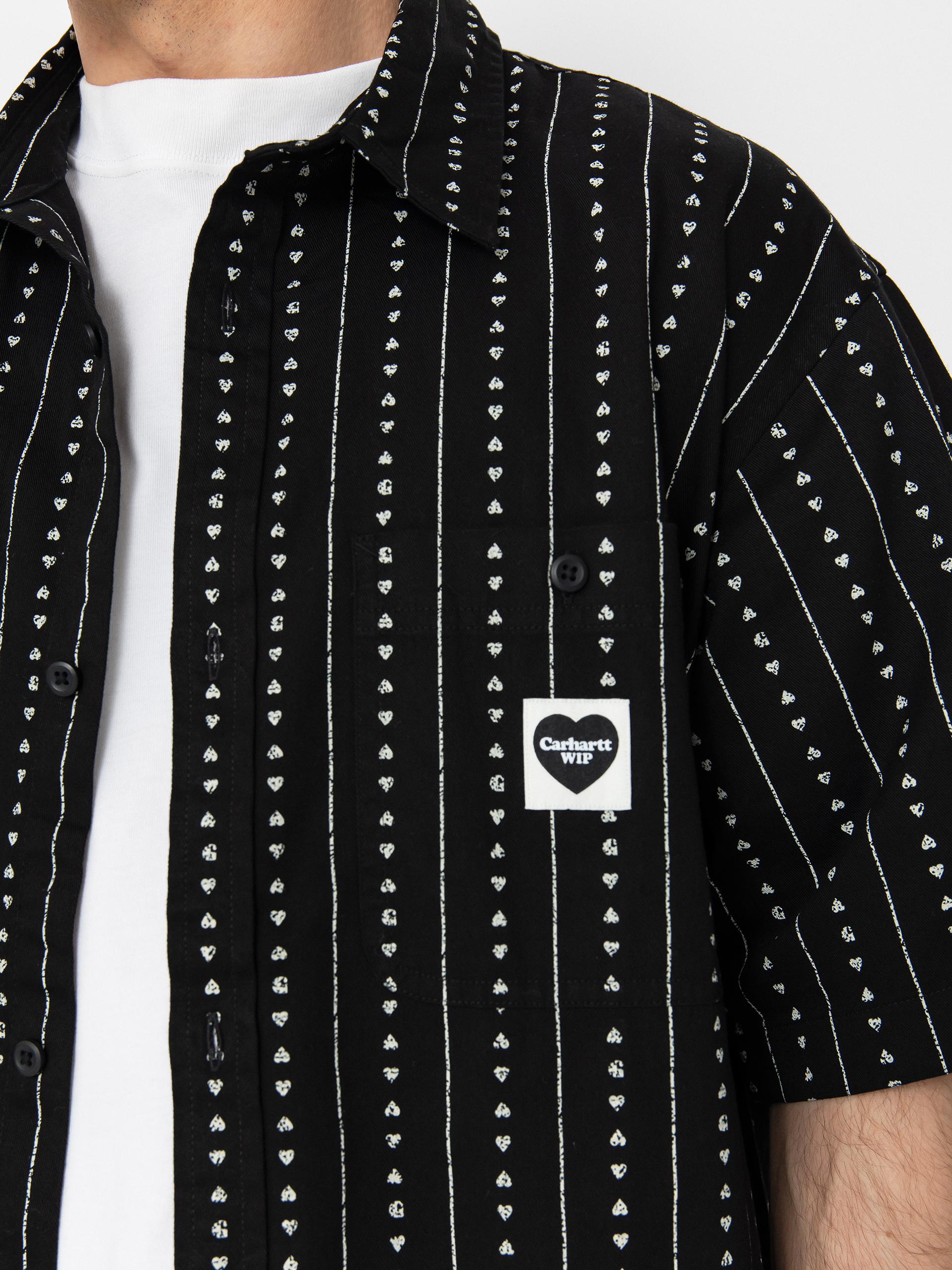 Košeľa Carhartt WIP Drewe (heart c pinstripe/black/natural)