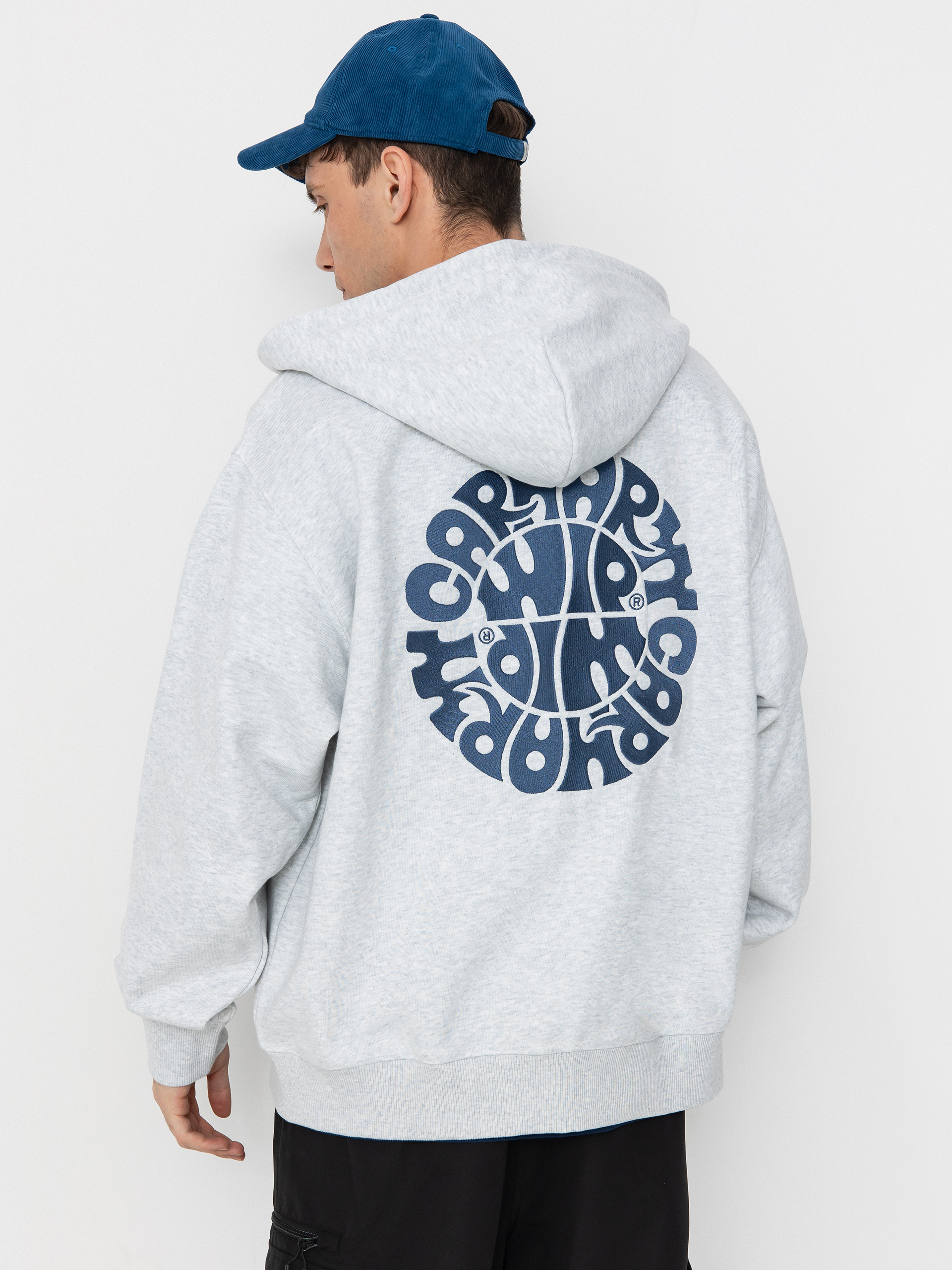 Mikina s kapucňou Carhartt WIP Jazzy ZHD (ash heather/blue iris)