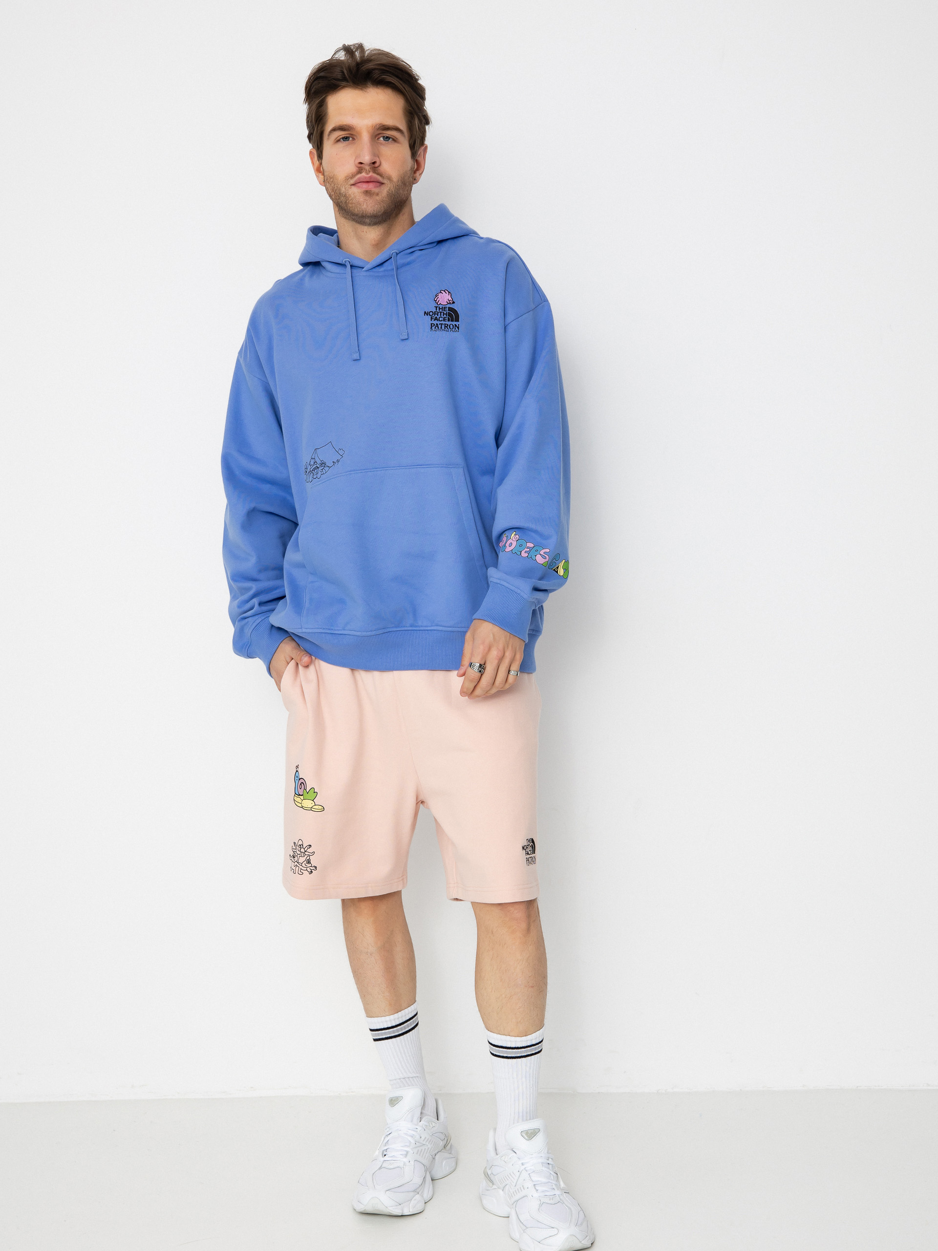 Mikina s kapucňou The North Face Mountain Cleanup Oversized HD (virtual blue)