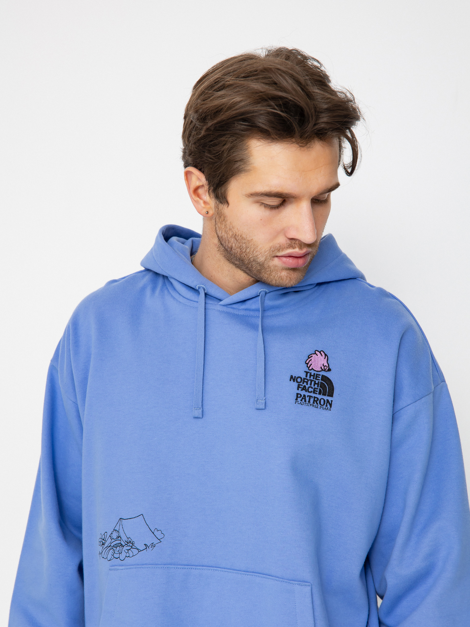 Mikina s kapucňou The North Face Mountain Cleanup Oversized HD (virtual blue)