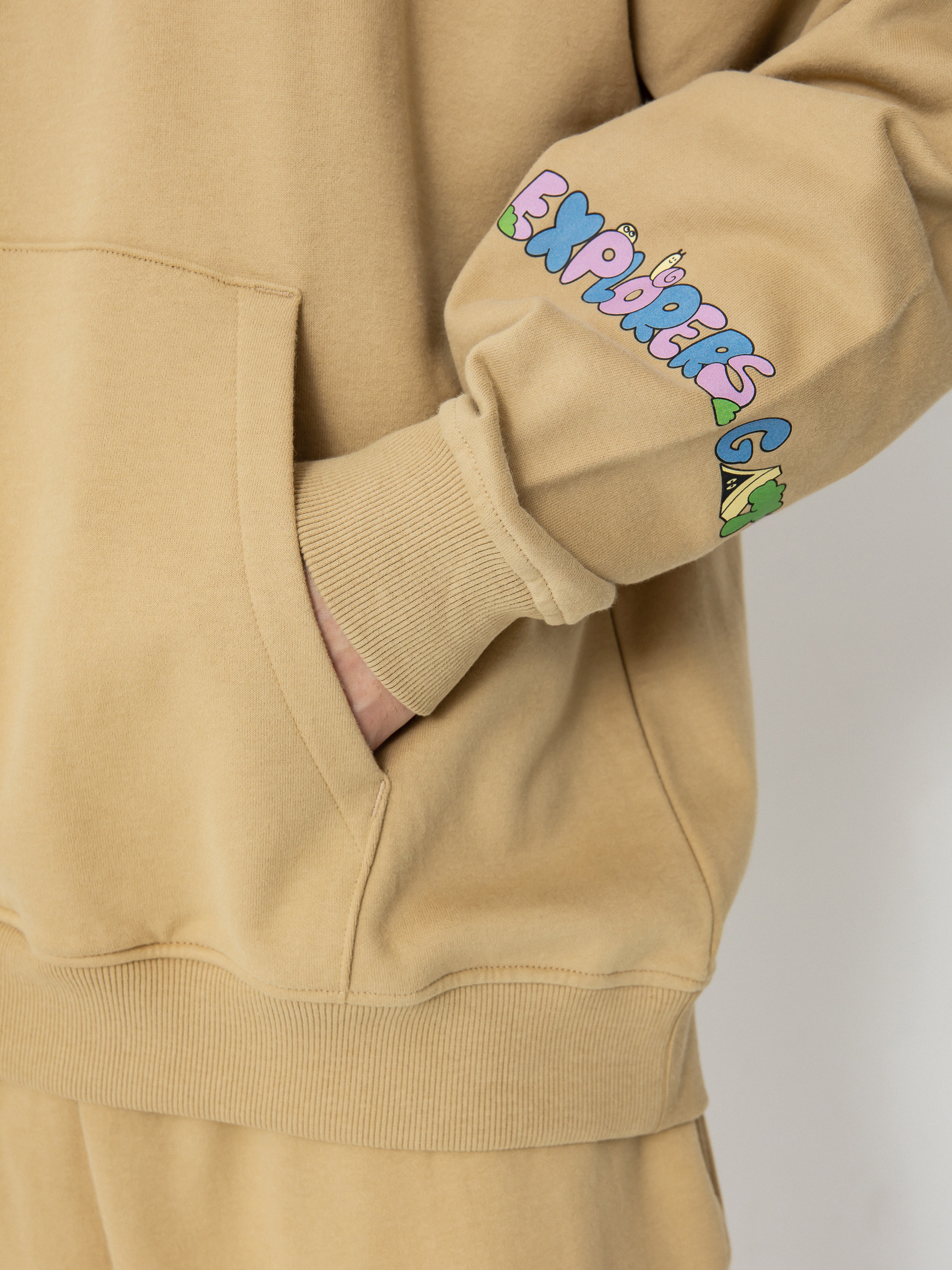 Mikina s kapucňou The North Face Mountain Cleanup Oversized HD (khaki stone)